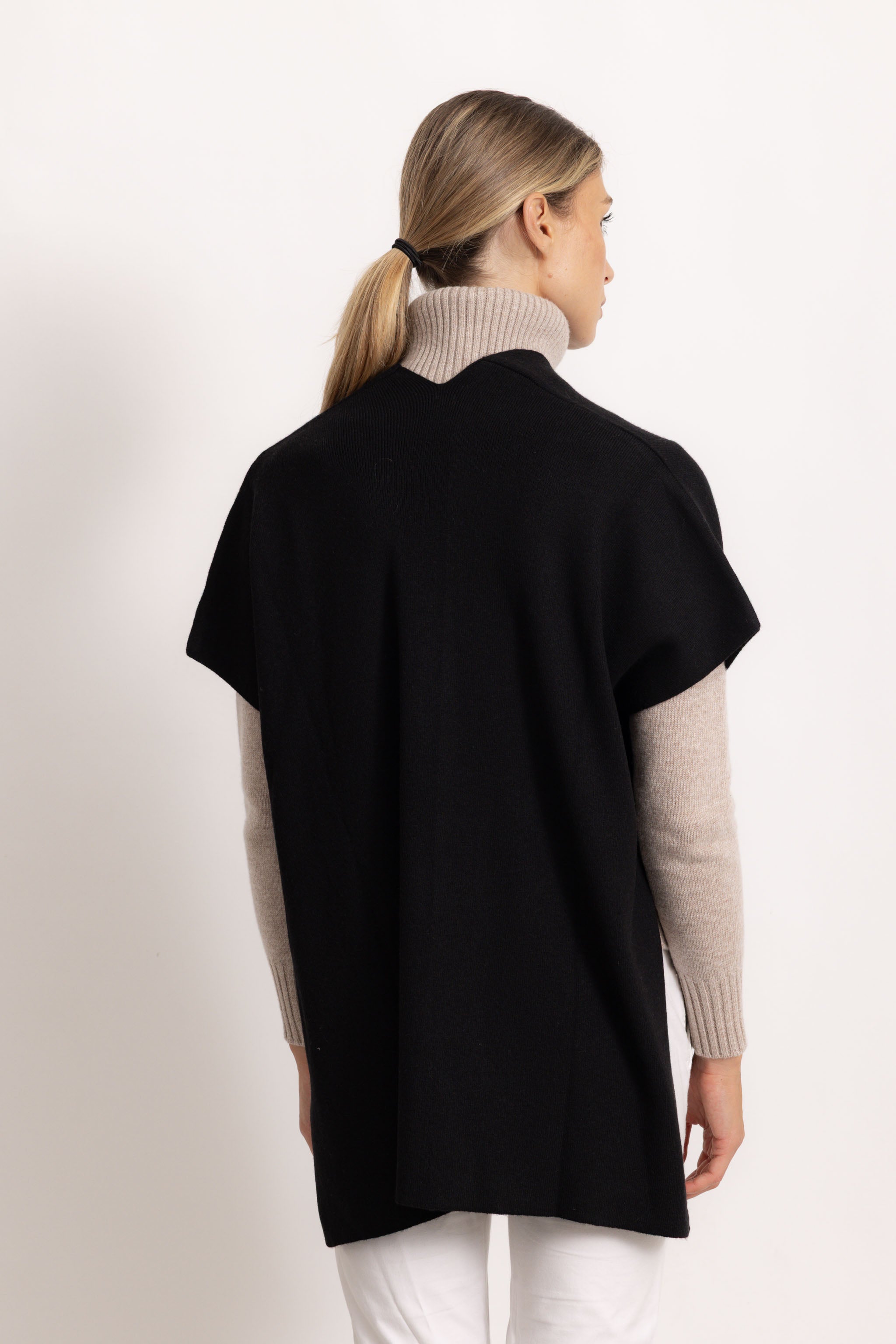 CATERINA - Poncho gilet (Nero)