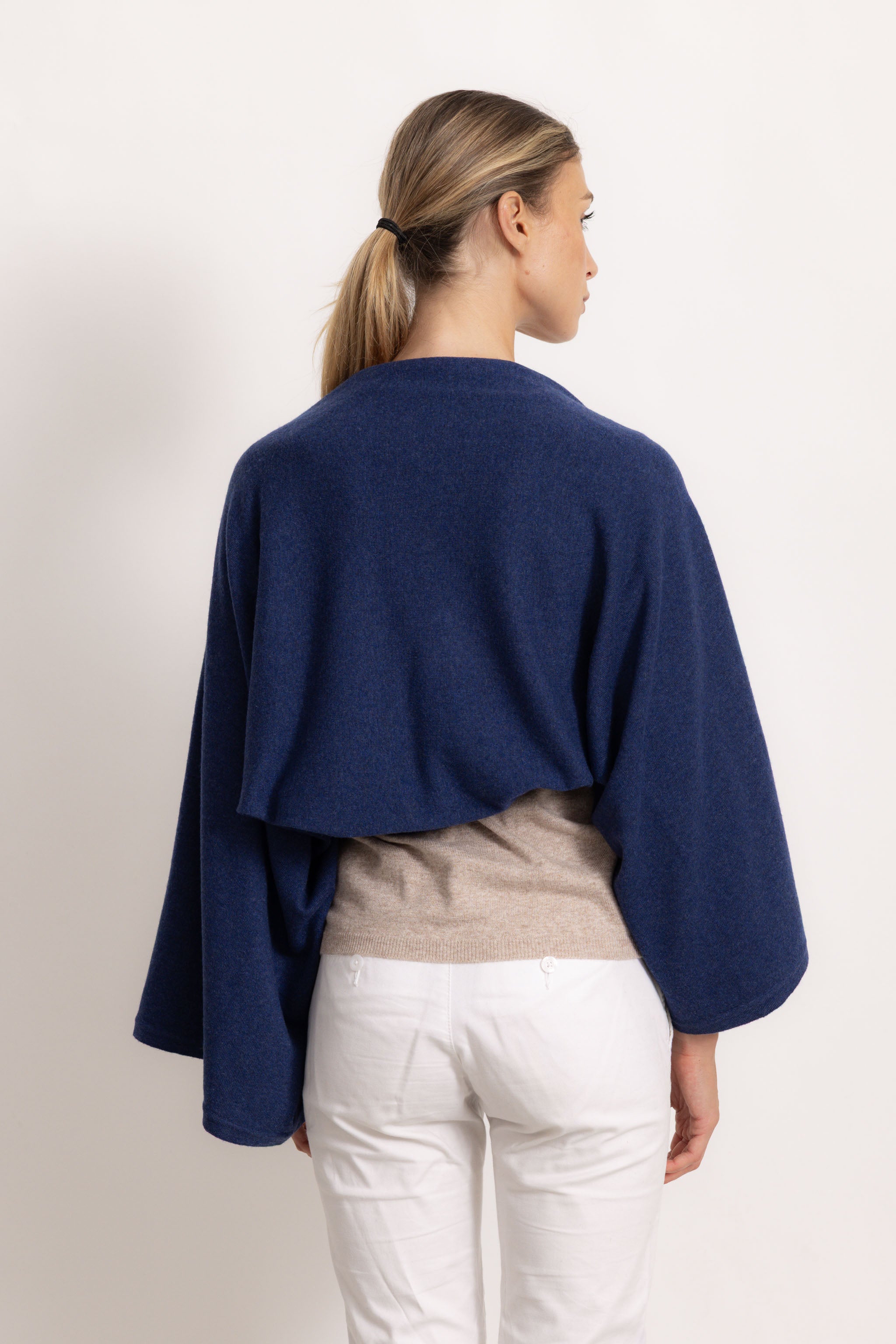 LAVINIA - Poncho con bottoni (Marine)