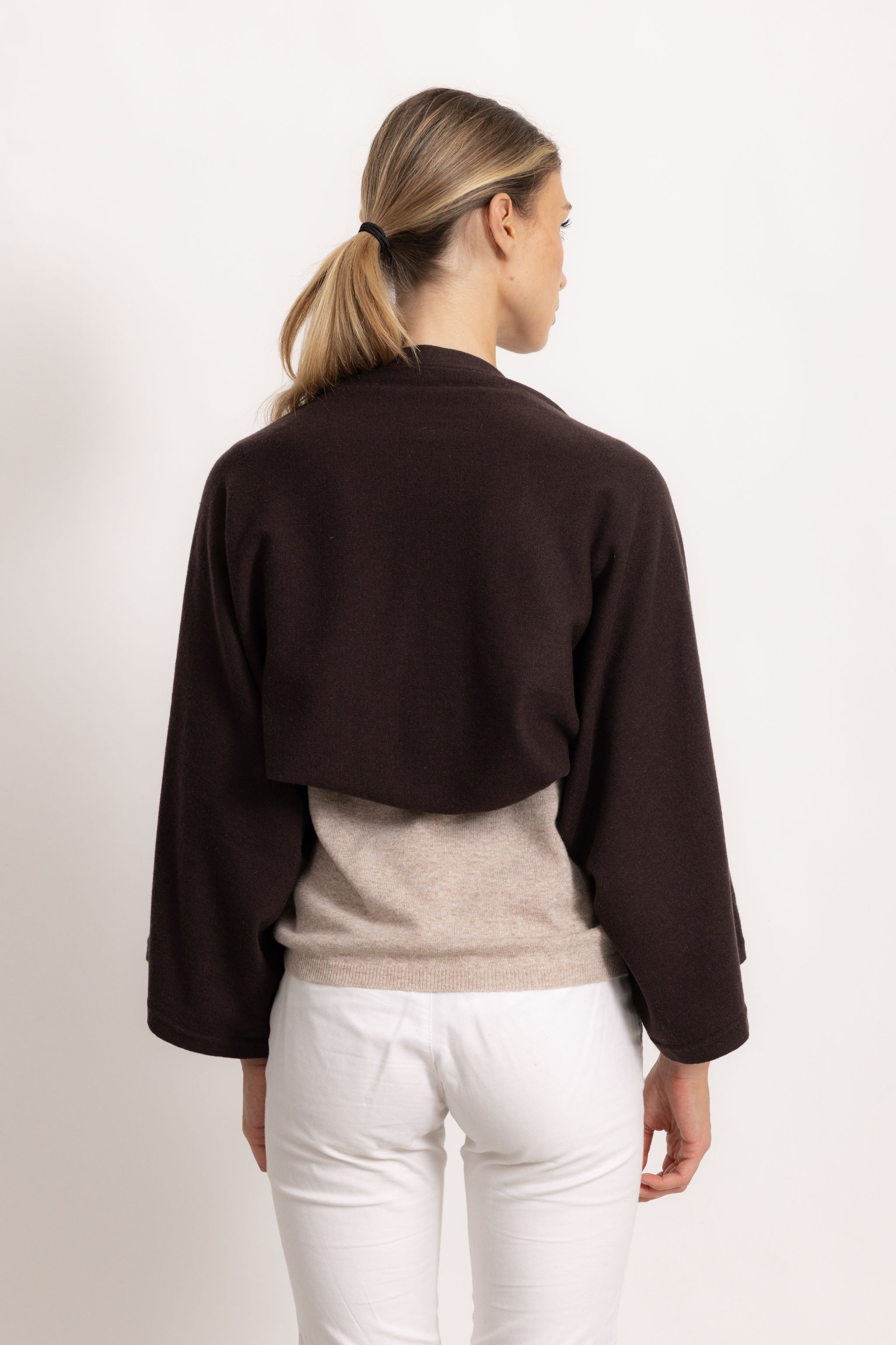 LAVINIA - Poncho con bottoni (Marrone Intenso)