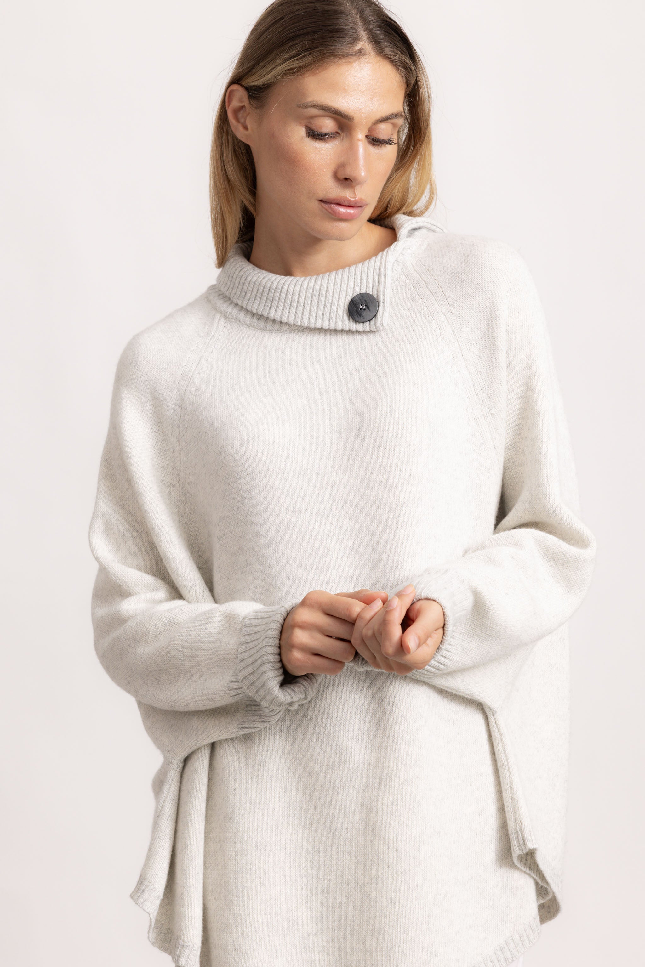 LUDOVICA - Maglione oversize (Grigio Chiaro/ecru)