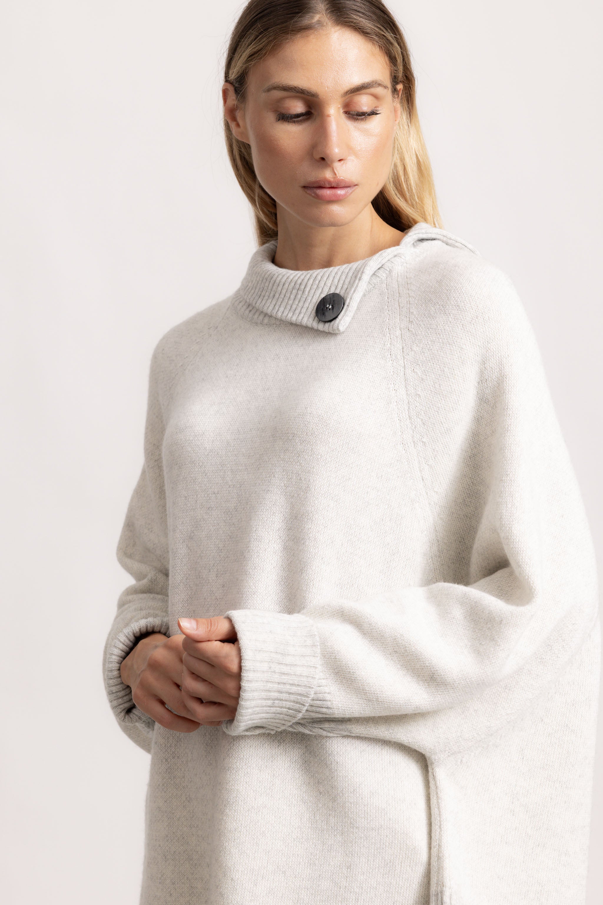 LUDOVICA - Maglione oversize (Grigio Chiaro/ecru)