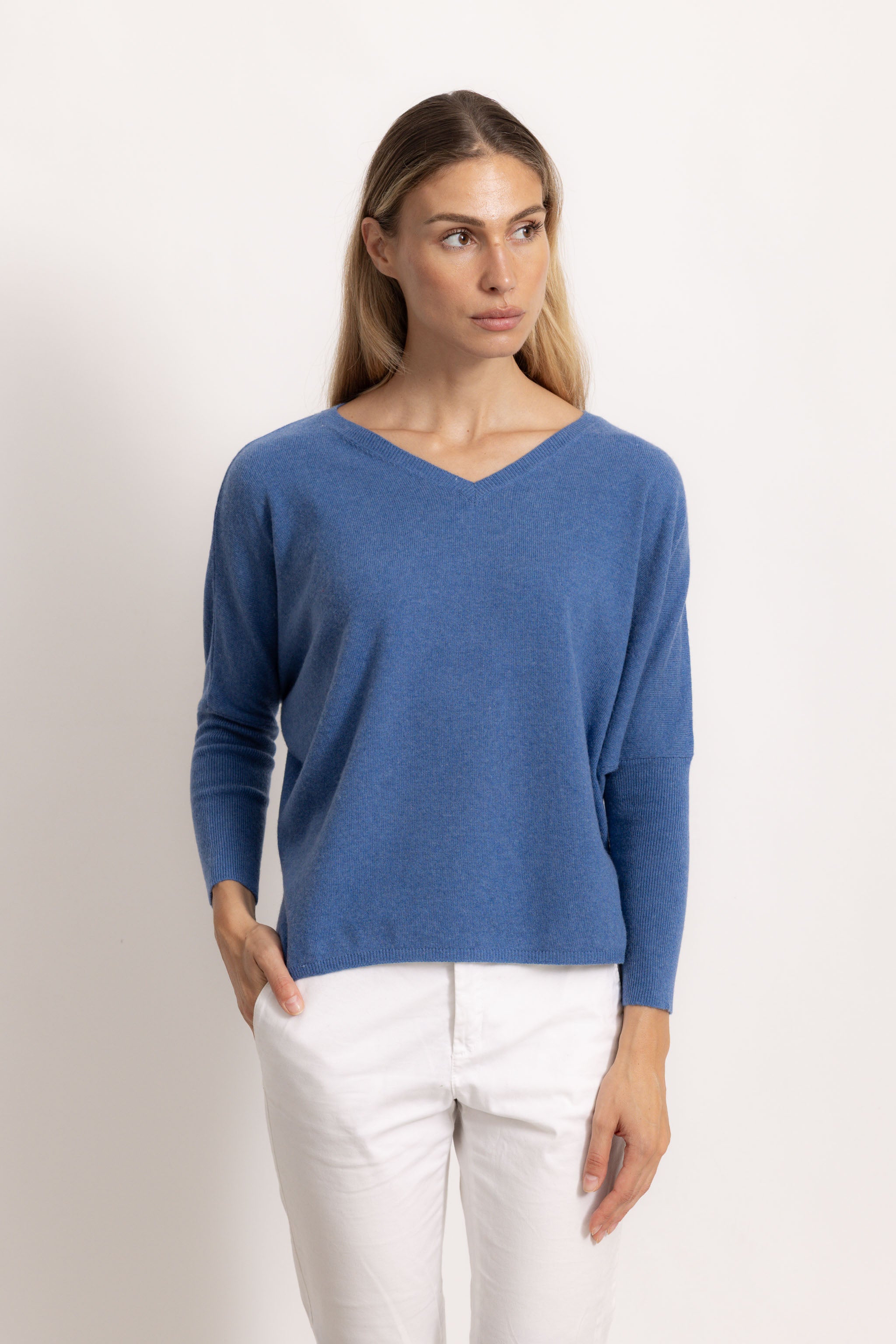 VITTORIA - Maglione con scollo v (Jeans)
