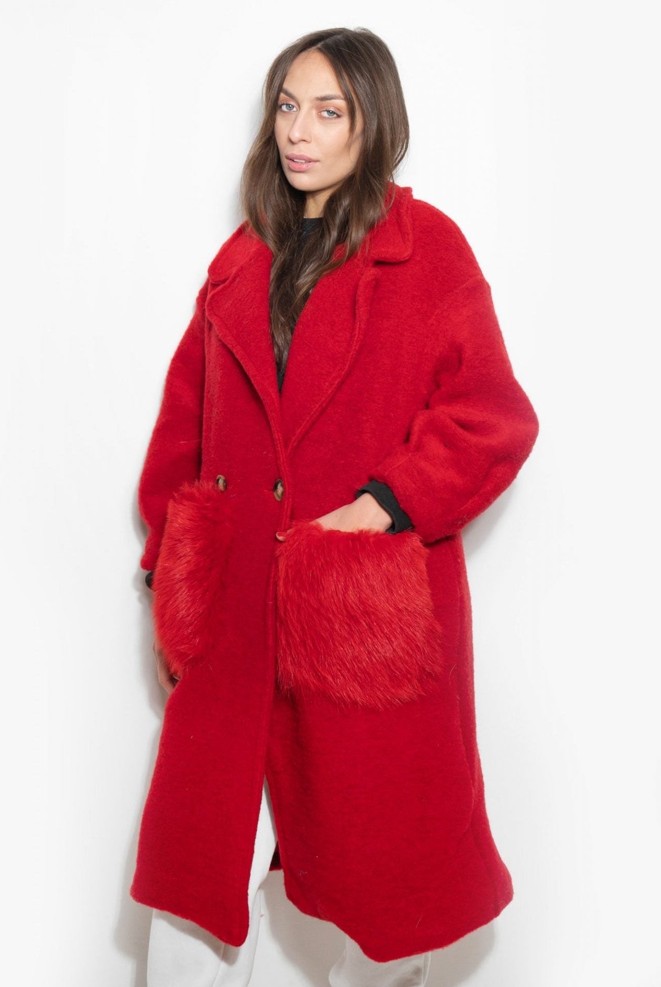 Cappottino Red Passion con Tasche in Volpe - Elisabettapanerai