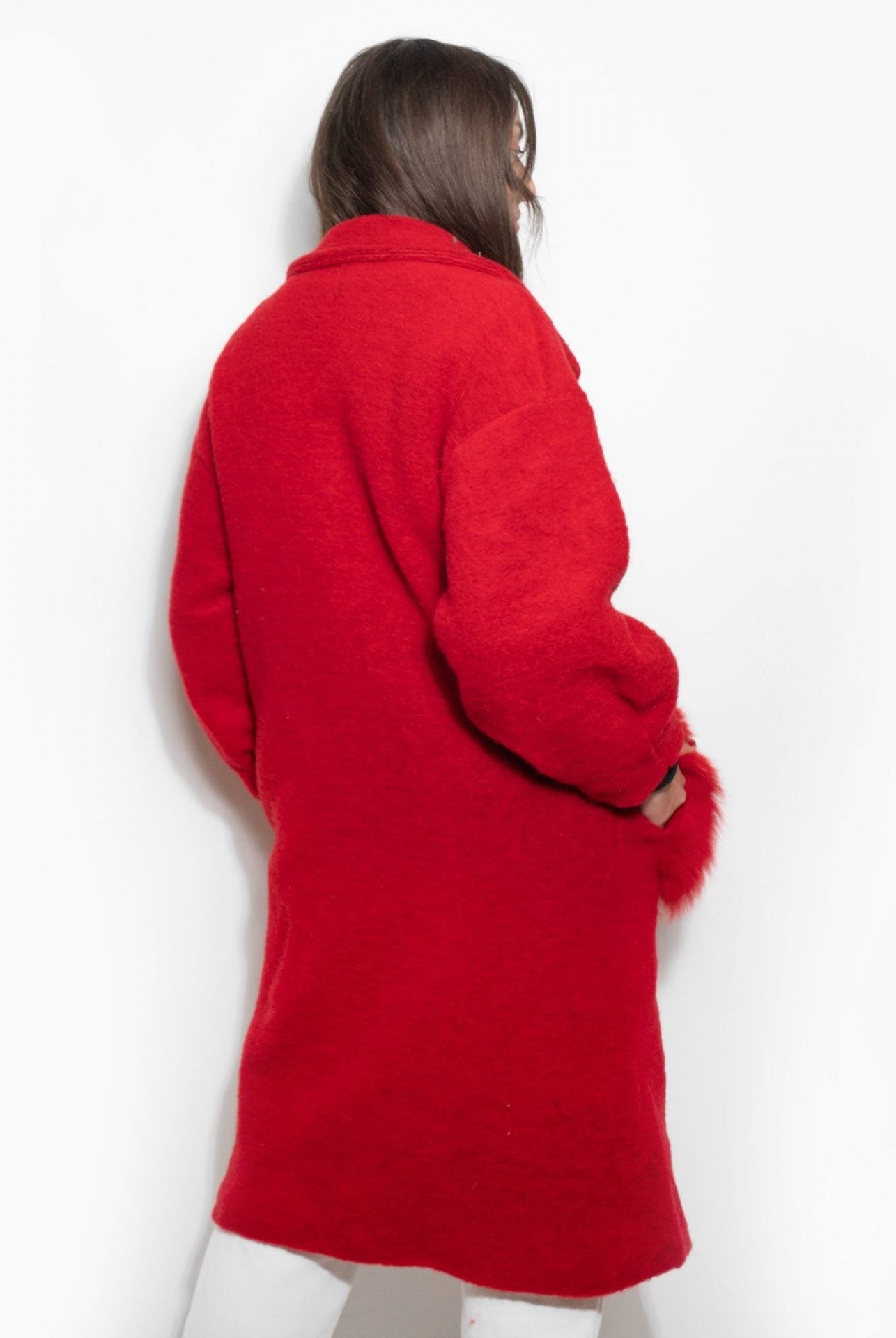 Cappottino Red Passion con Tasche in Volpe - Elisabettapanerai