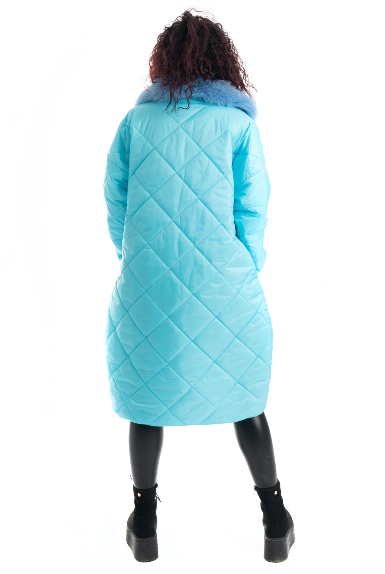 Cento Grammi con colletto in Volpe - Azzurro - Elisabettapanerai