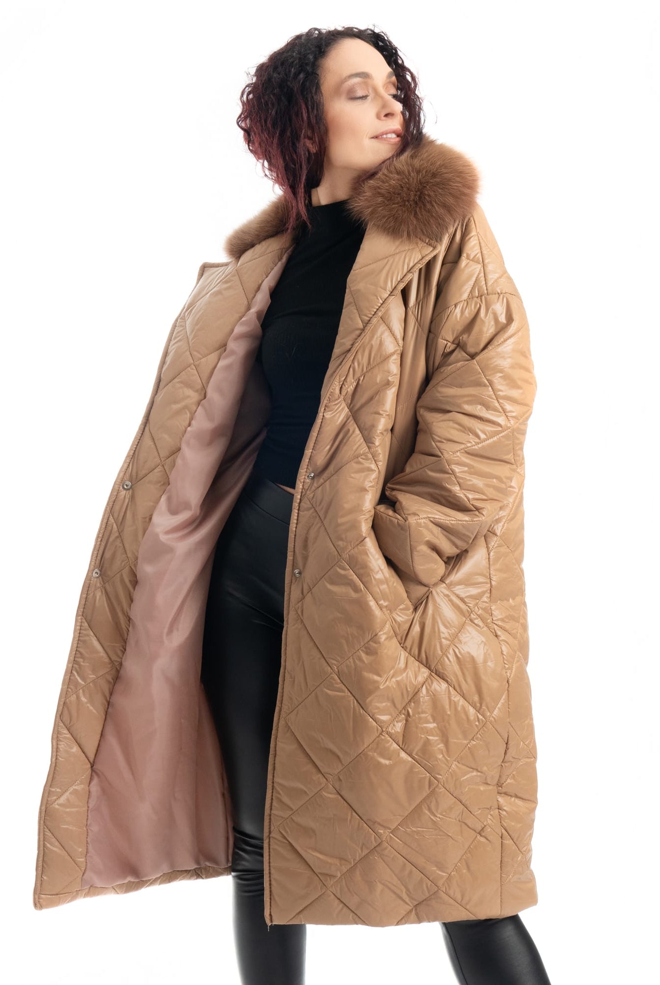 Cento Grammi con colletto in Volpe - Beige - Elisabettapanerai