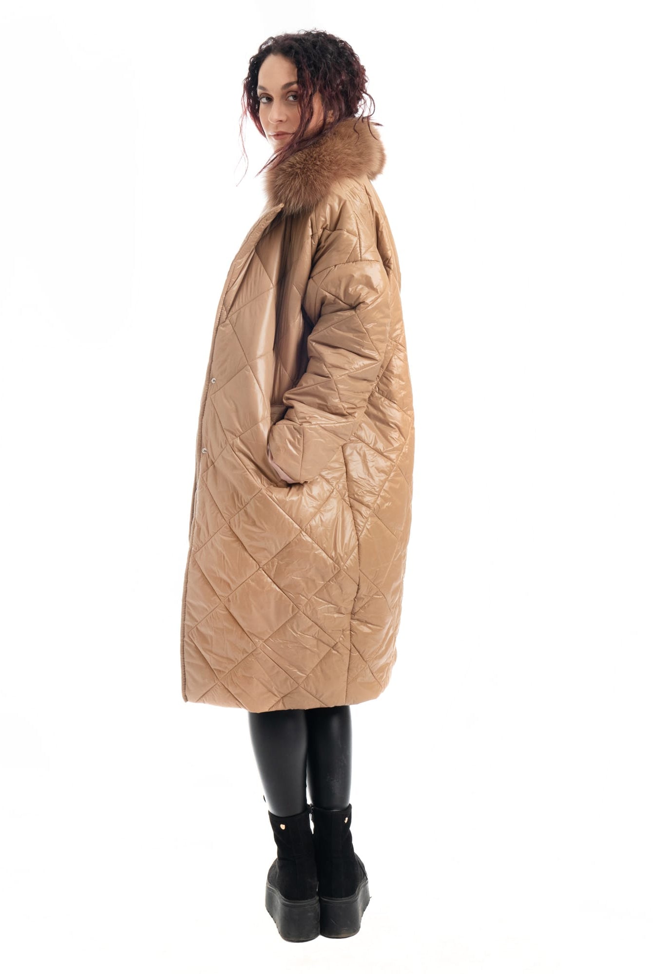 Cento Grammi con colletto in Volpe - Beige - Elisabettapanerai