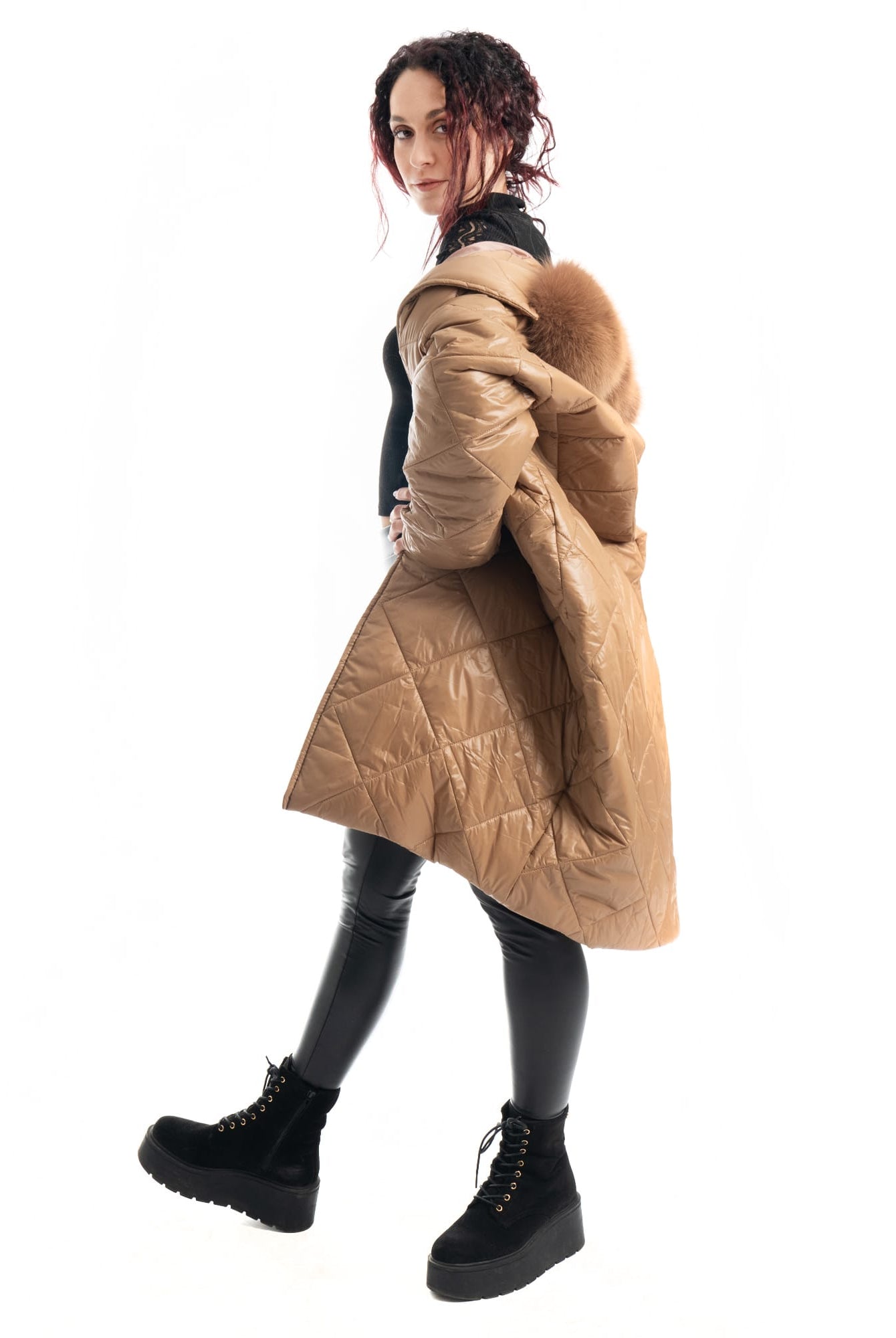 Cento Grammi con colletto in Volpe - Beige - Elisabettapanerai