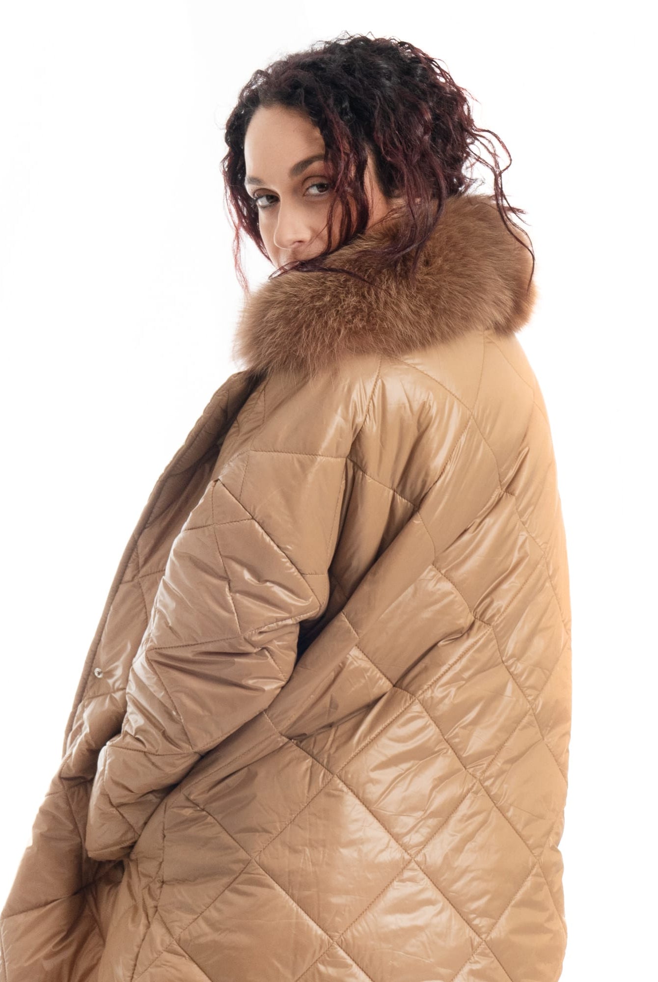 Cento Grammi con colletto in Volpe - Beige - Elisabettapanerai