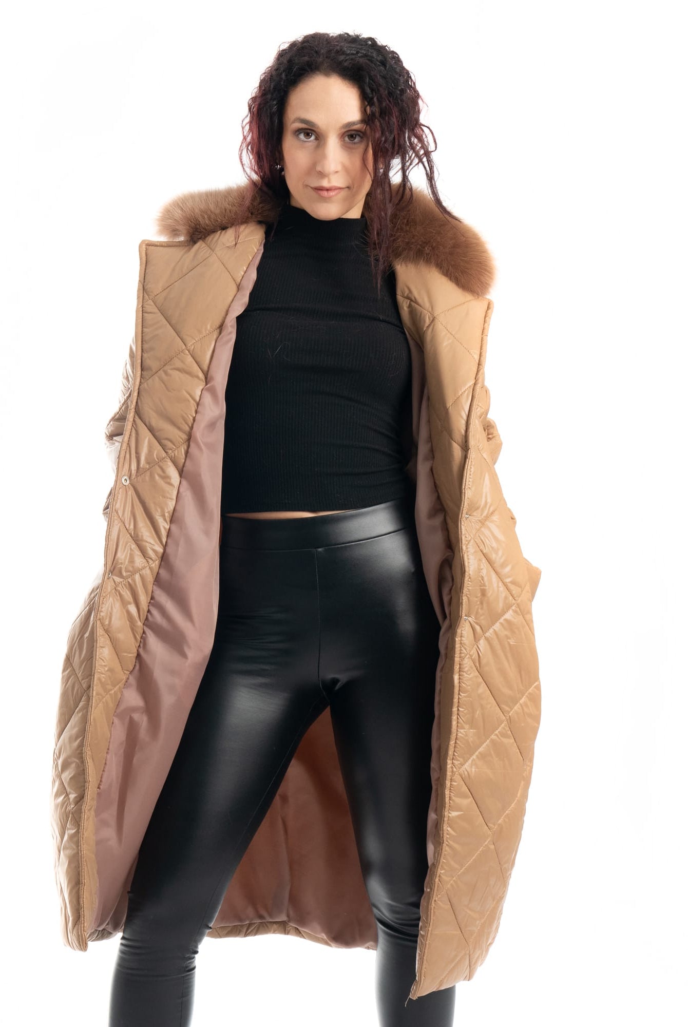 Cento Grammi con colletto in Volpe - Beige - Elisabettapanerai