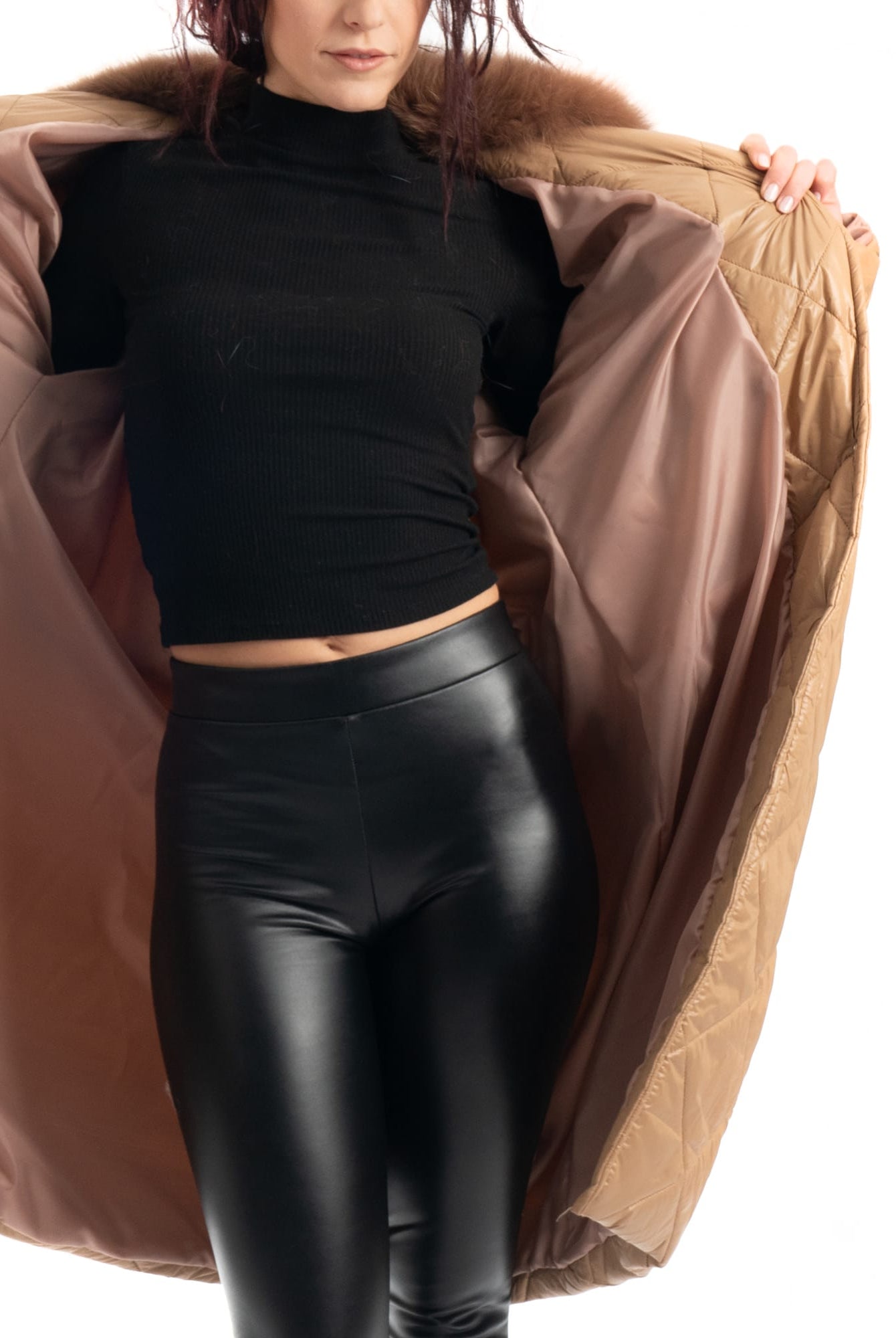 Cento Grammi con colletto in Volpe - Beige - Elisabettapanerai