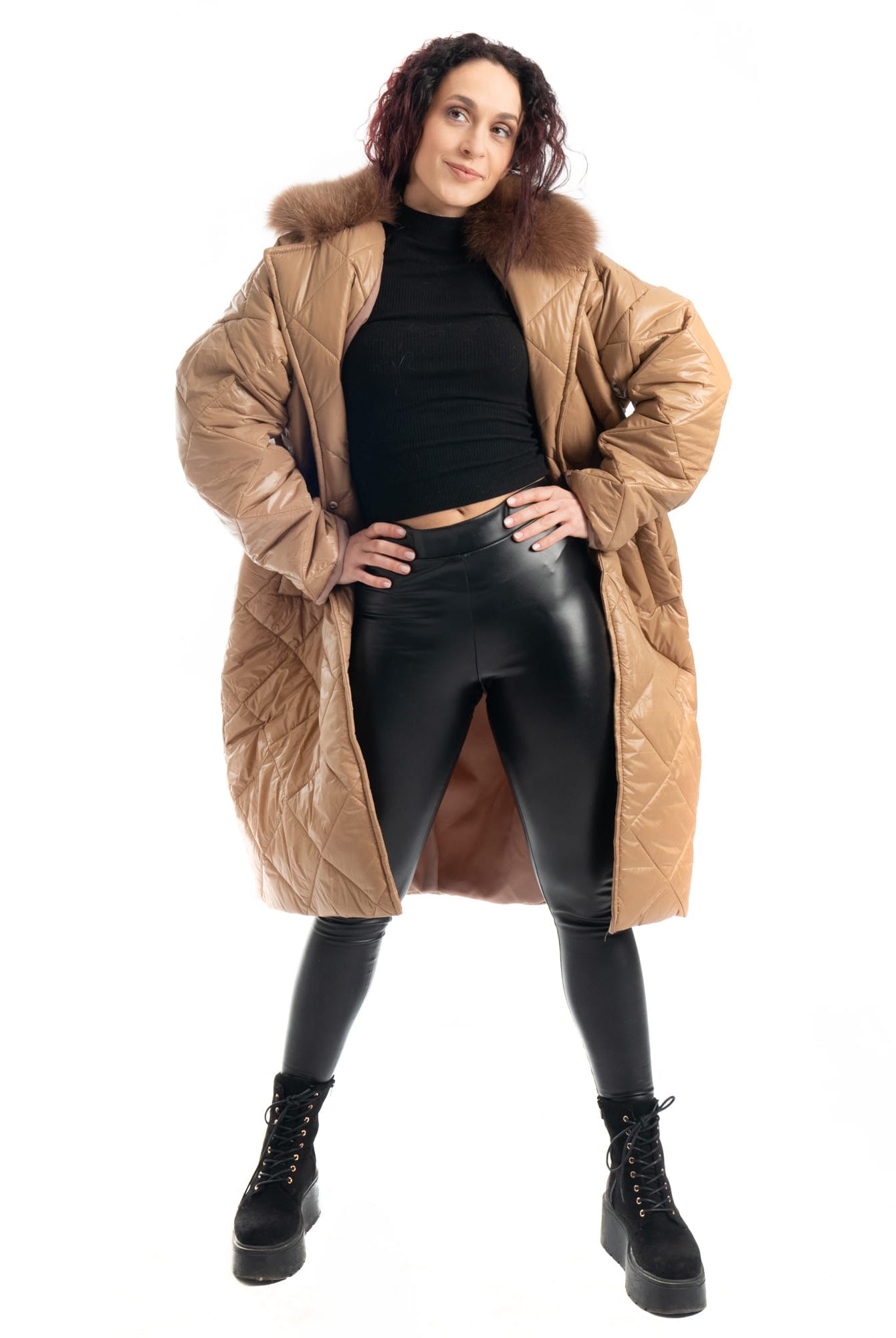 Cento Grammi con colletto in Volpe - Beige - Elisabettapanerai