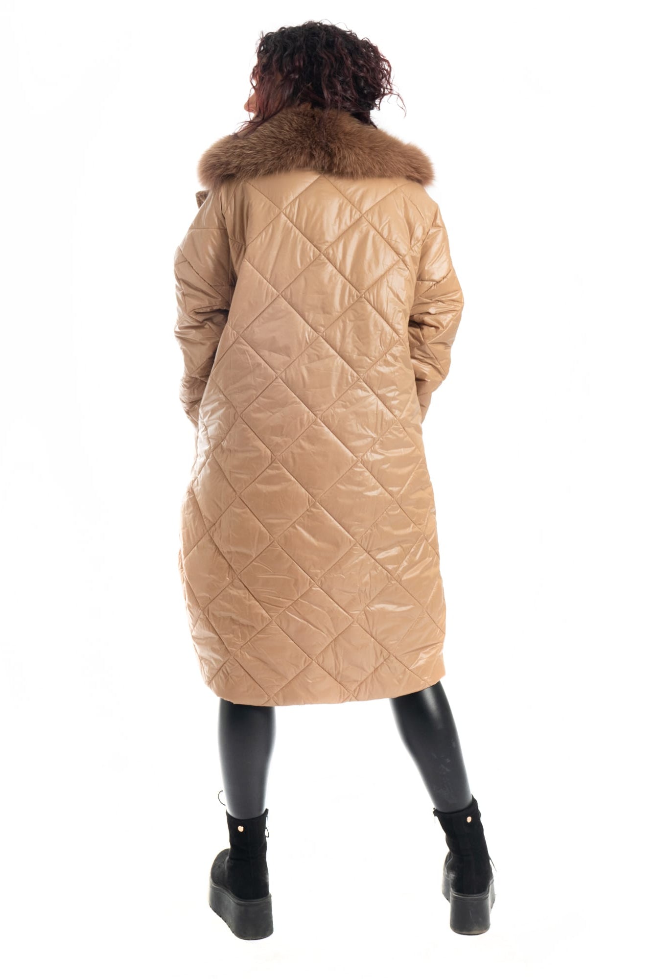 Cento Grammi con colletto in Volpe - Beige - Elisabettapanerai