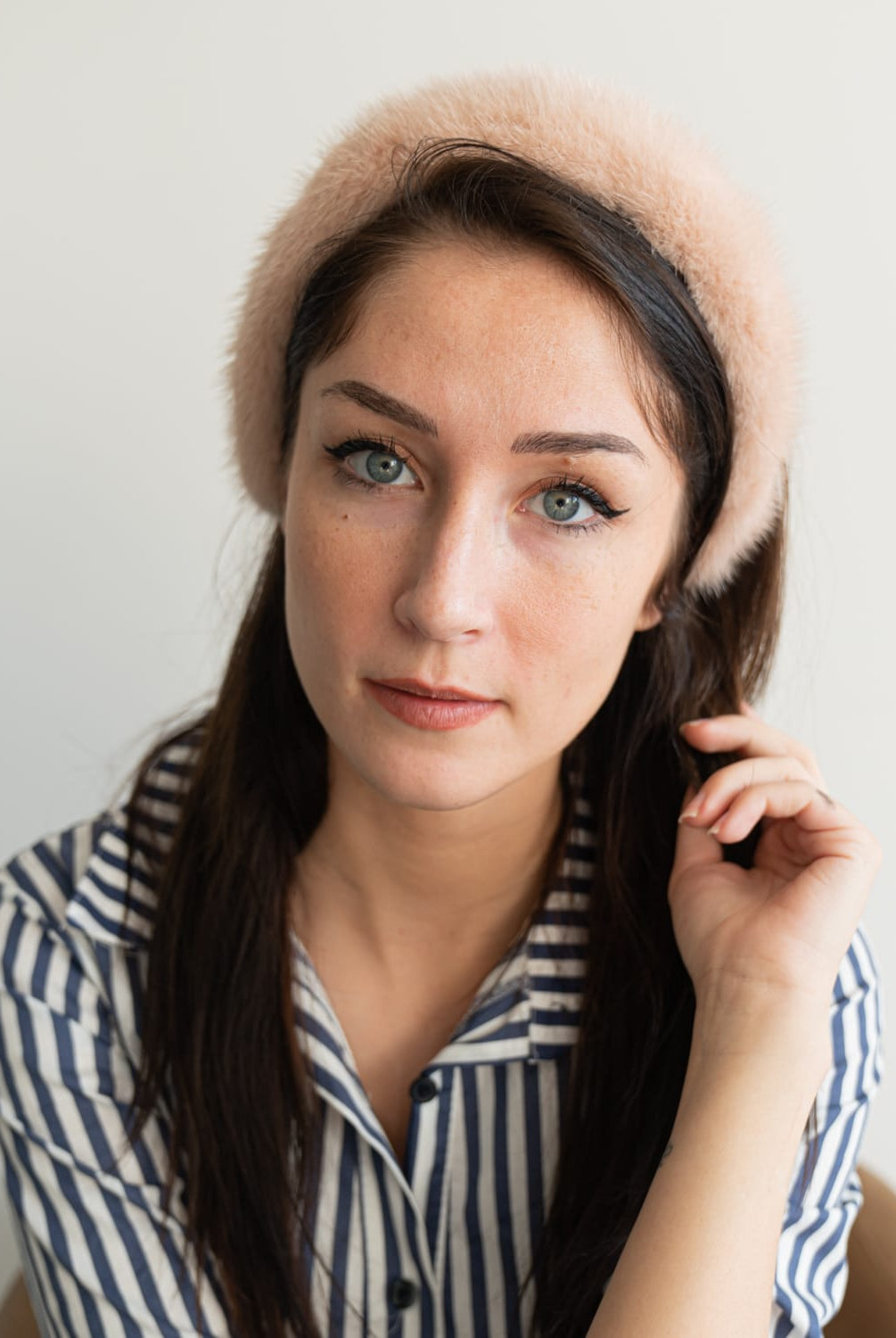 Cerchietto di Visone Rosa Chiaro - Elisabettapanerai