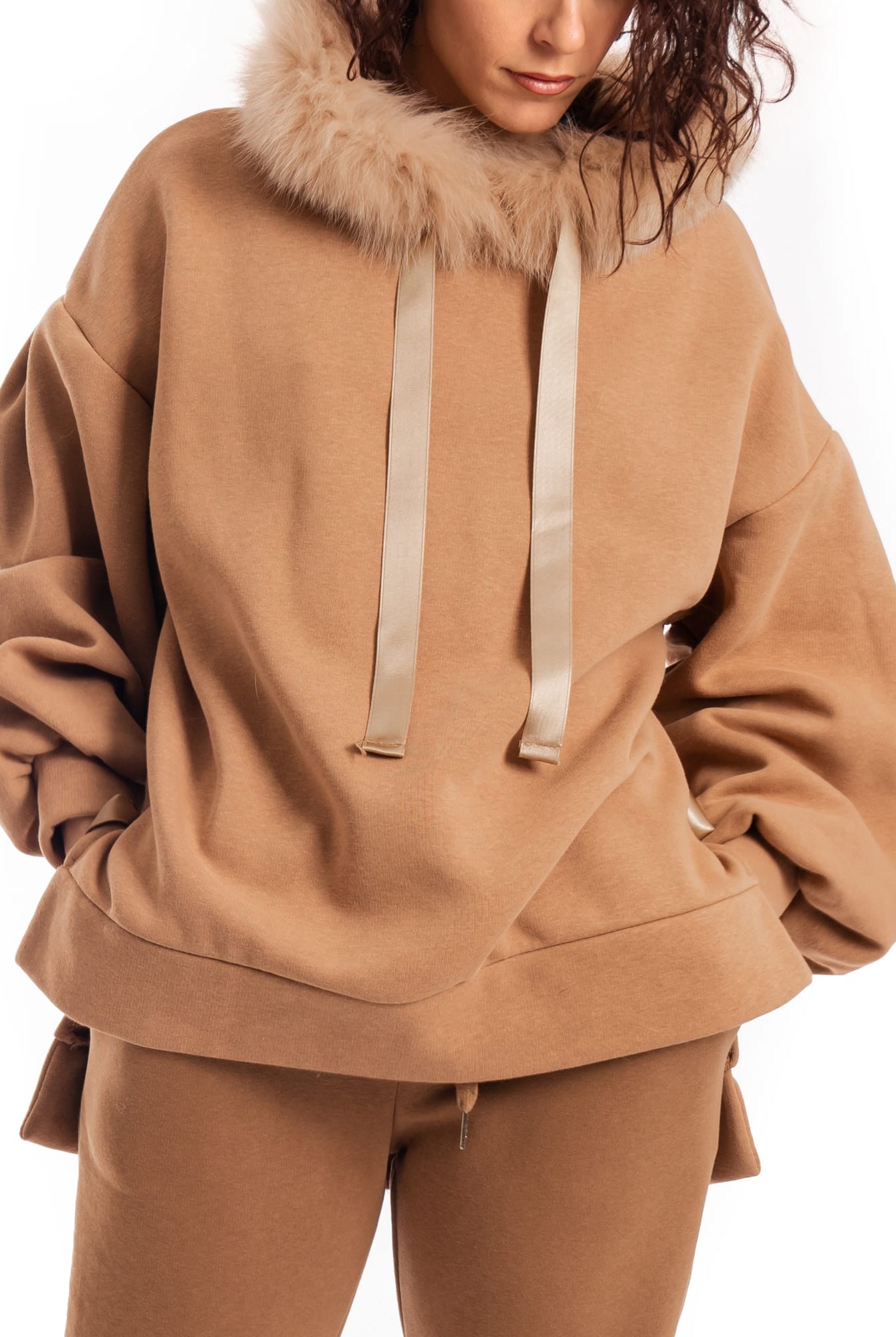 Porto Cervo - Tuta con bordatura in Volpe Beige - Elisabettapanerai