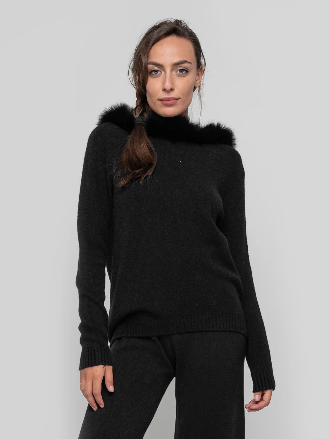 POSITANO - nero pelo cappuccio - Elisabettapanerai