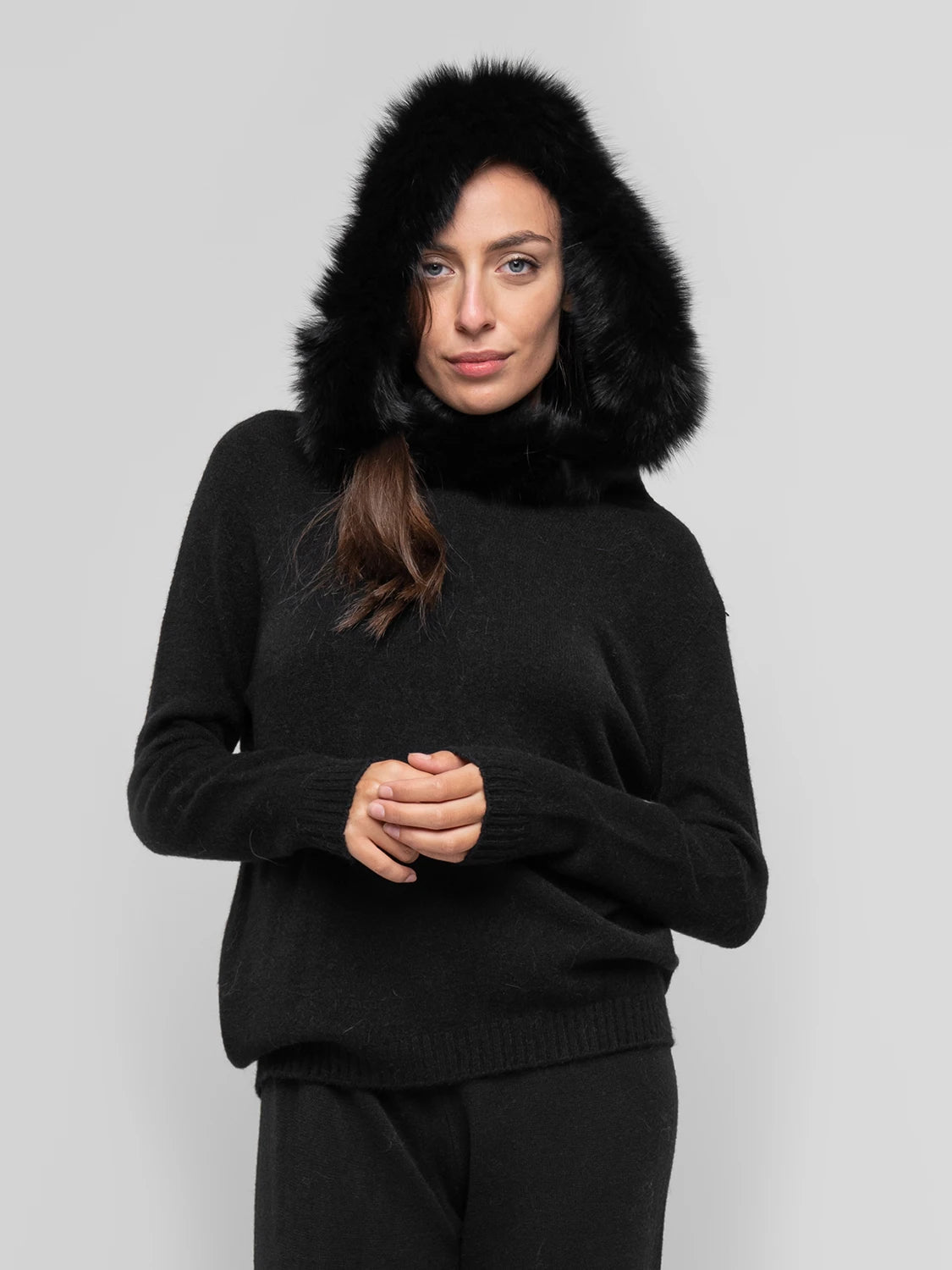 POSITANO - nero pelo cappuccio - Elisabettapanerai