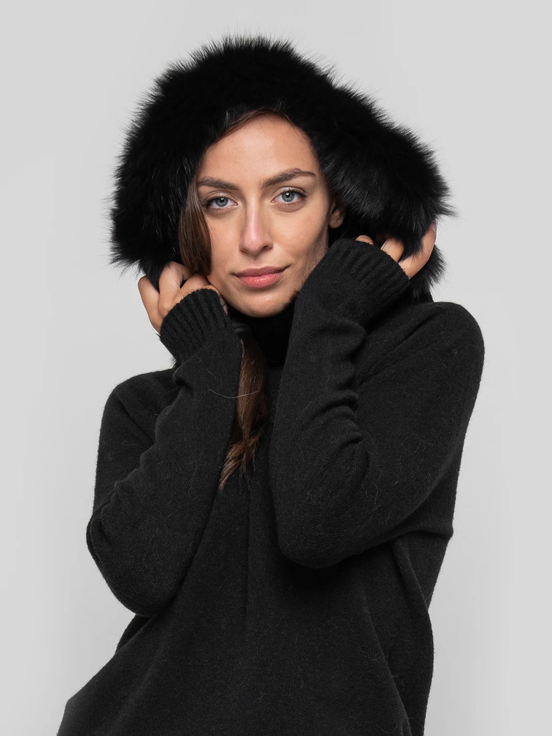 POSITANO - nero pelo cappuccio - Elisabettapanerai