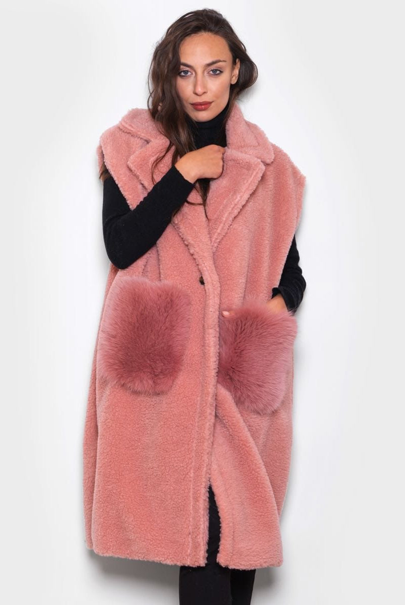 Smanicato con tasche in Volpe Rosa - Elisabettapanerai