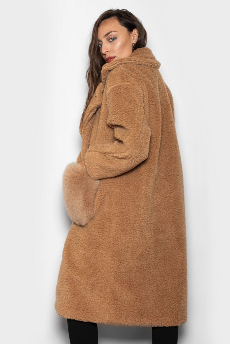 Teddy Con Tasche In Volpe Cammello - Elisabettapanerai