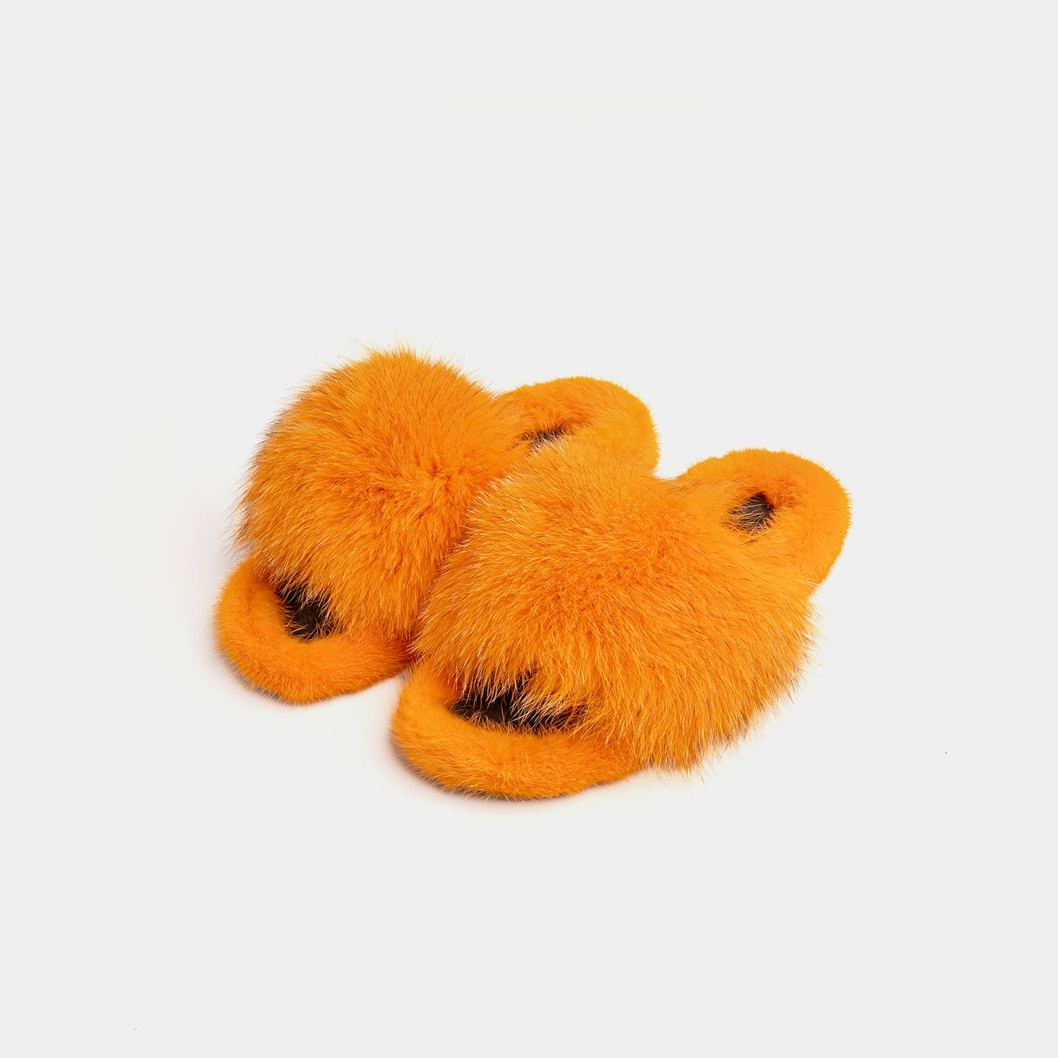 ASPEN - Slippers with Mink Fur and Orange Fox