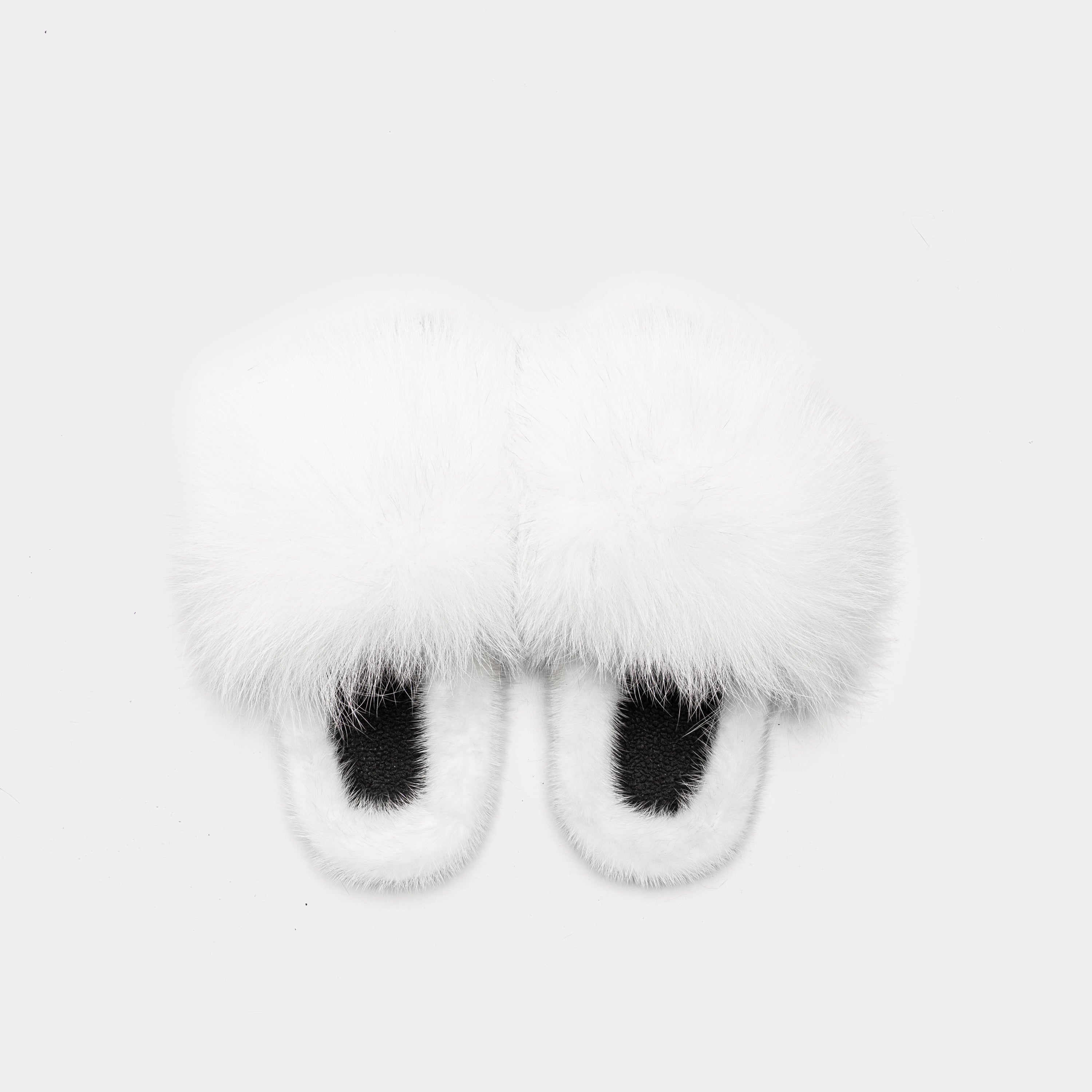 ASPEN - Slipper with Mink Fur and White Fox