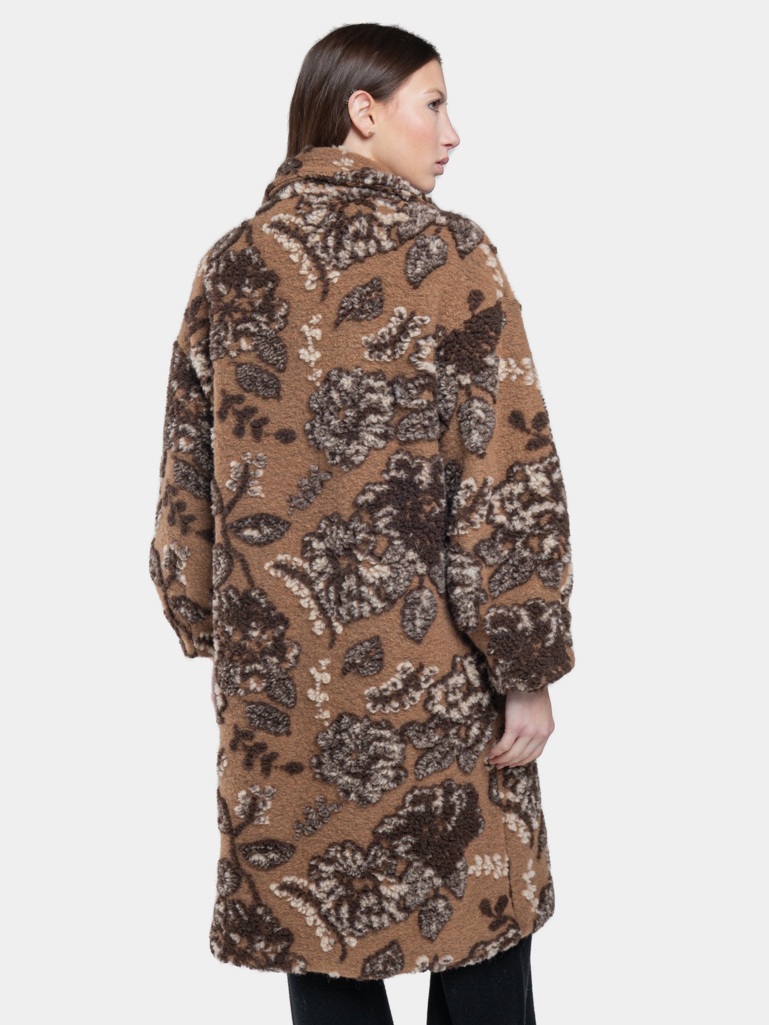 Arabesque flower coat - Brown on sienna