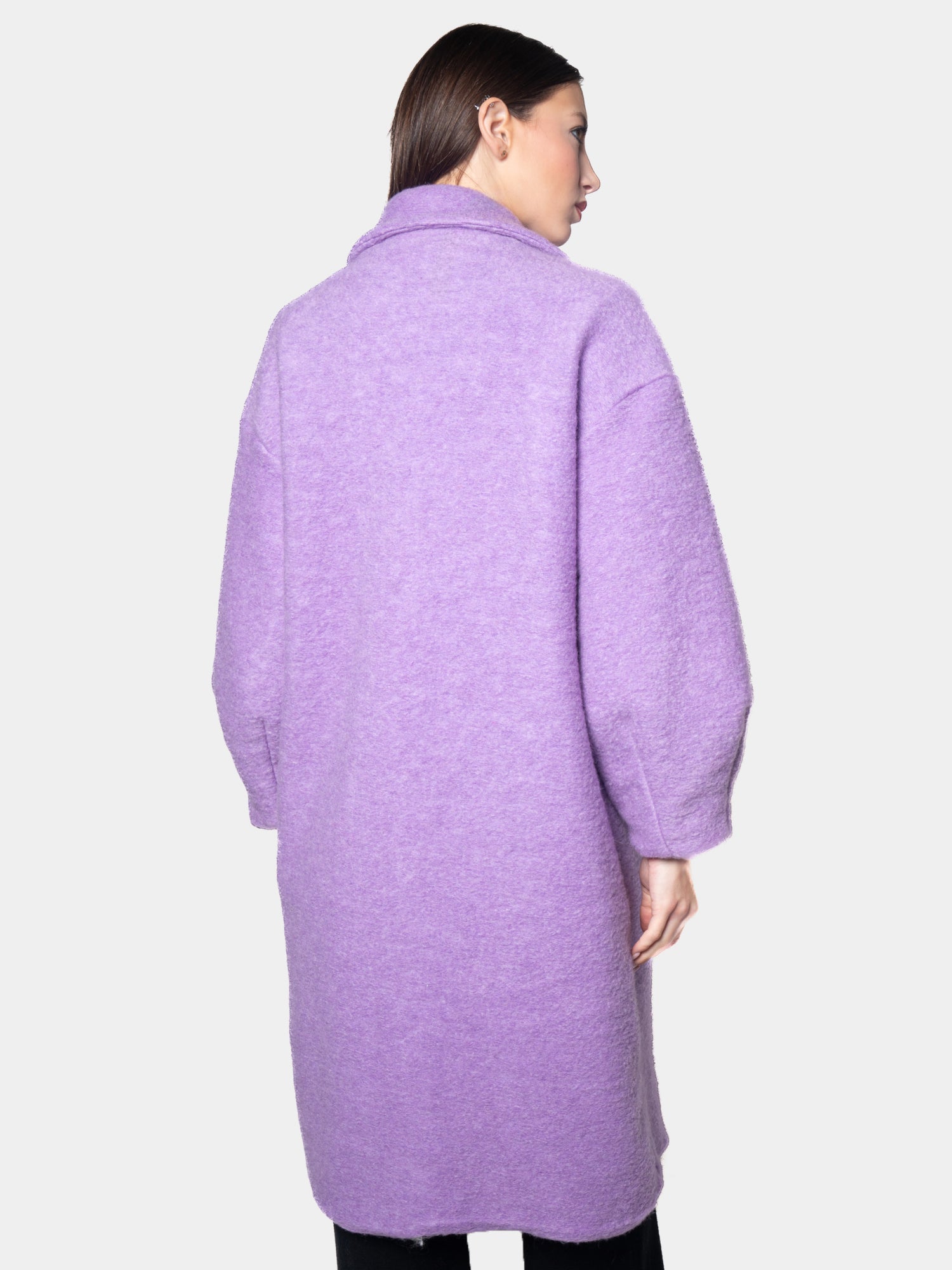 Lilac Fox Coat With Pockets