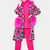 Stockholm Crochet - Coat with pockets and fox neck edge (fuchsia)