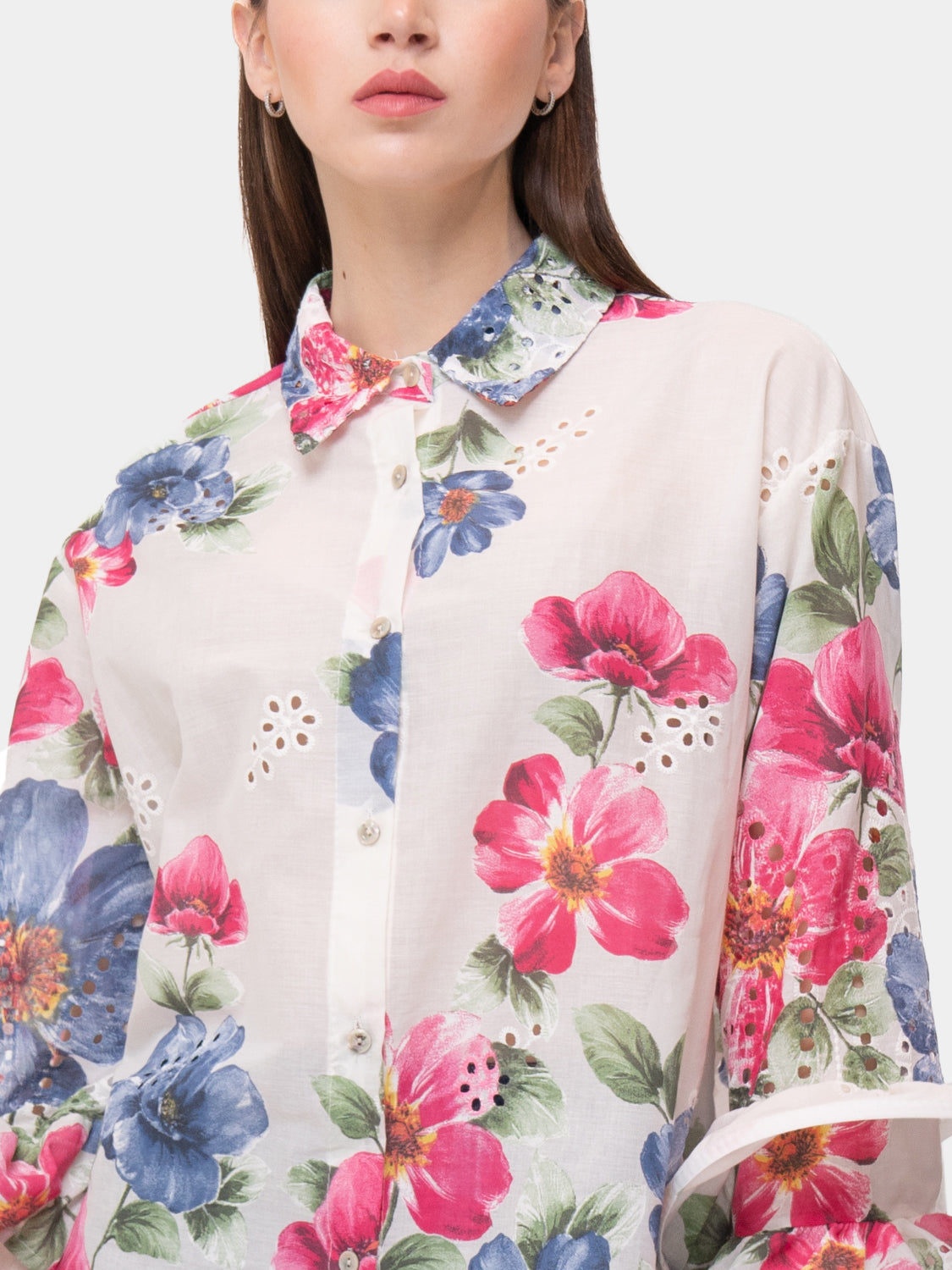 FLAMENCO Shirt - Pink and Blue Flowers