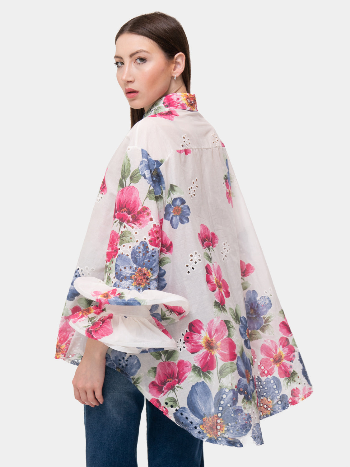 FLAMENCO Shirt - Pink and Blue Flowers