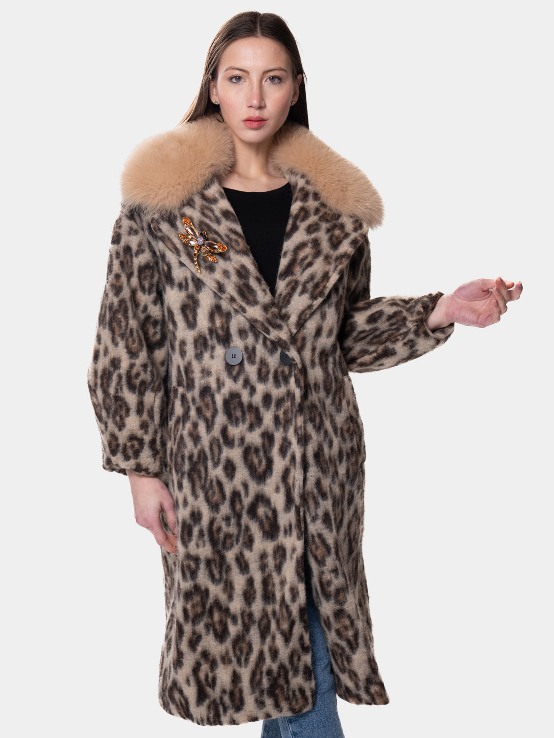 Animalier Coat with Dragonfly Brooch - Limited Luxury Edition