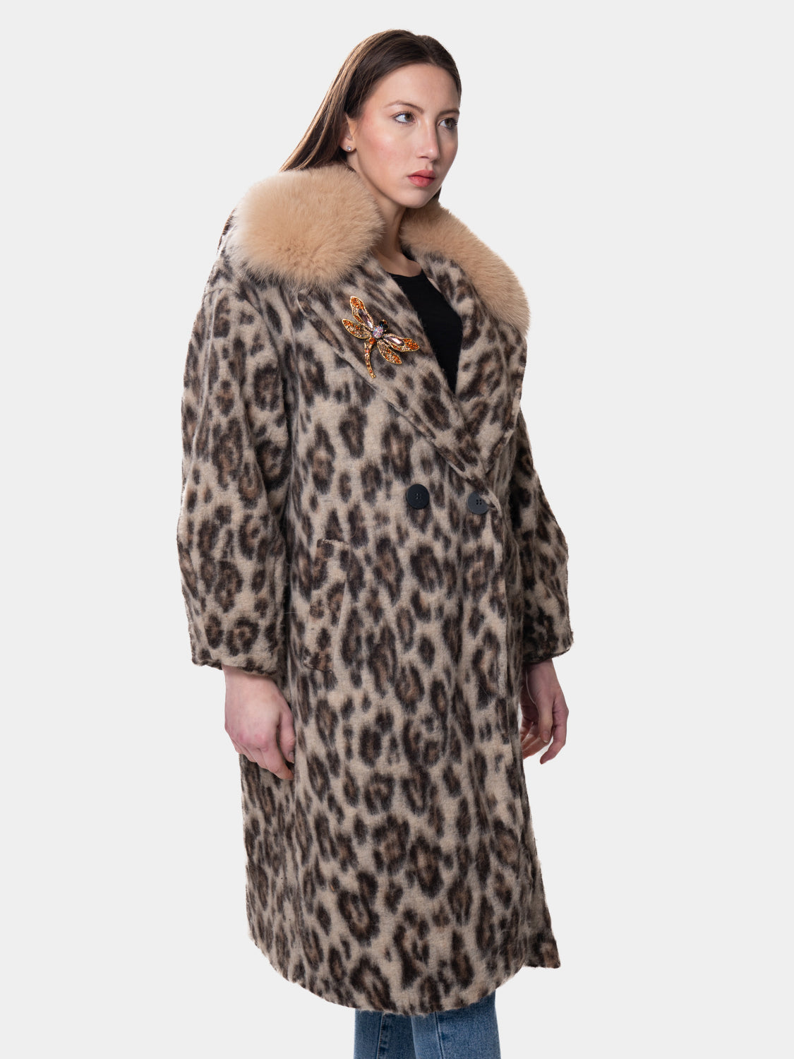 Animalier Coat with Dragonfly Brooch - Limited Luxury Edition