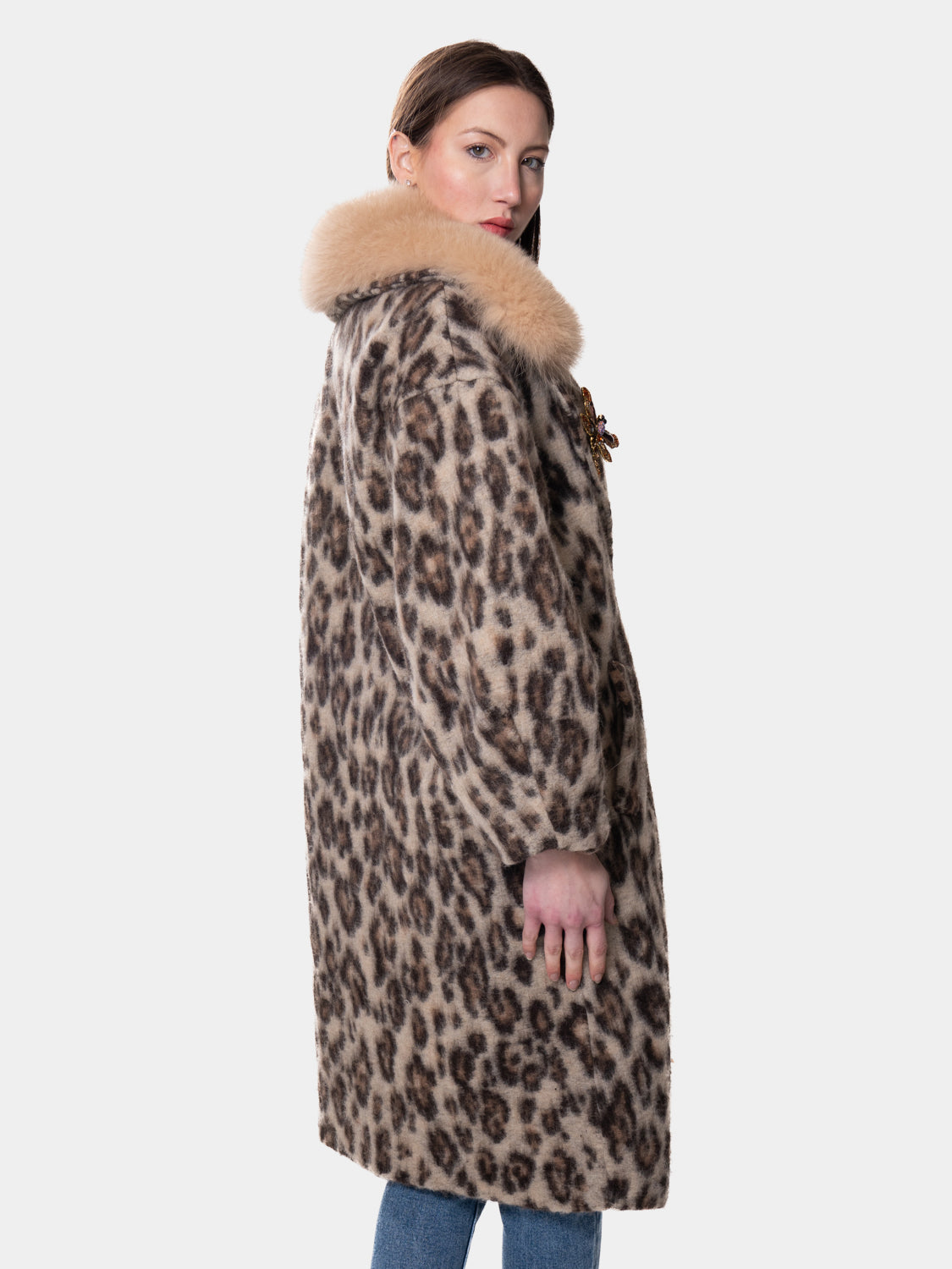 Animalier Coat with Dragonfly Brooch - Limited Luxury Edition