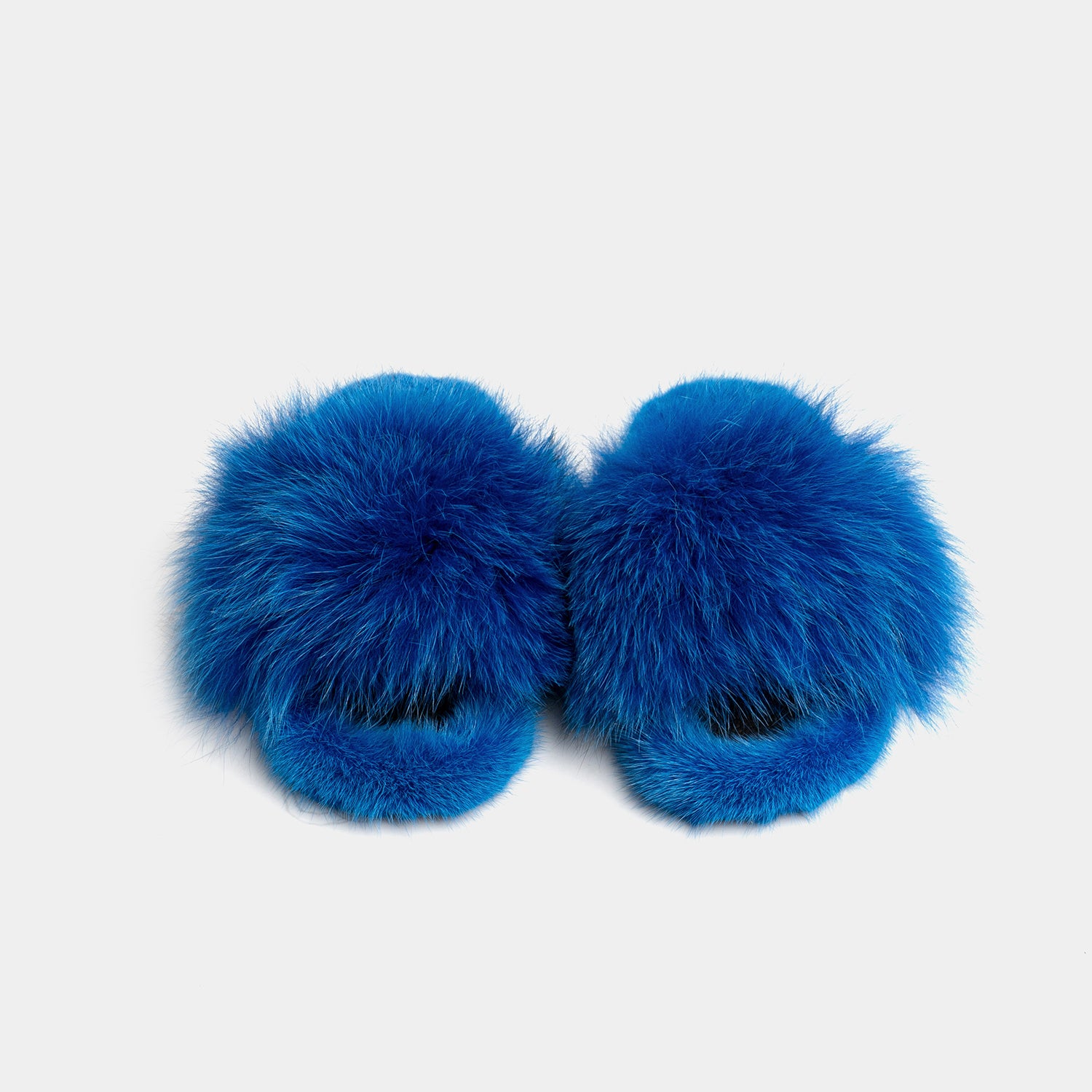 ASPEN - Slippers with Mink Fur and Blue Fox