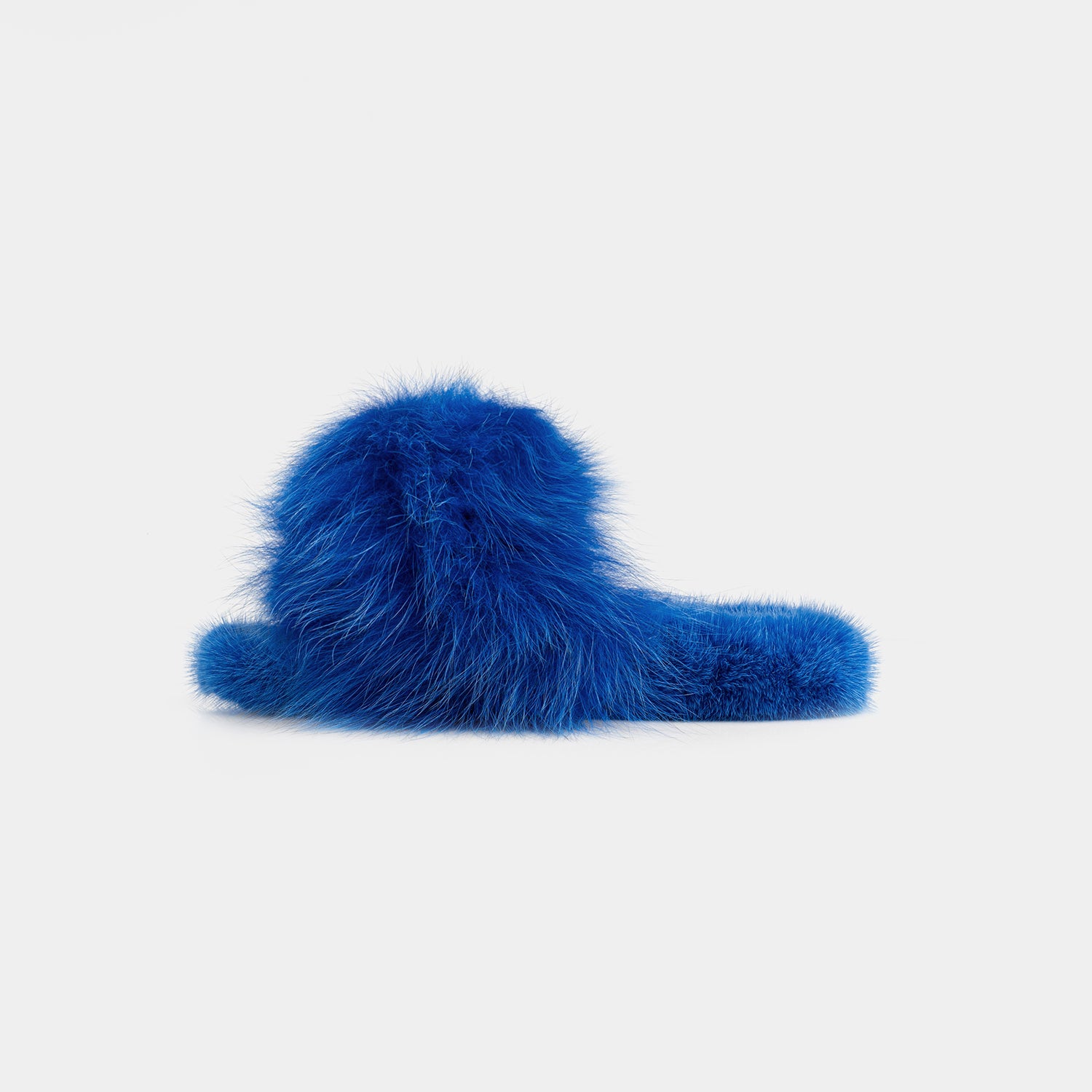 ASPEN - Slipper con Pelo di Visone & Volpe Blu