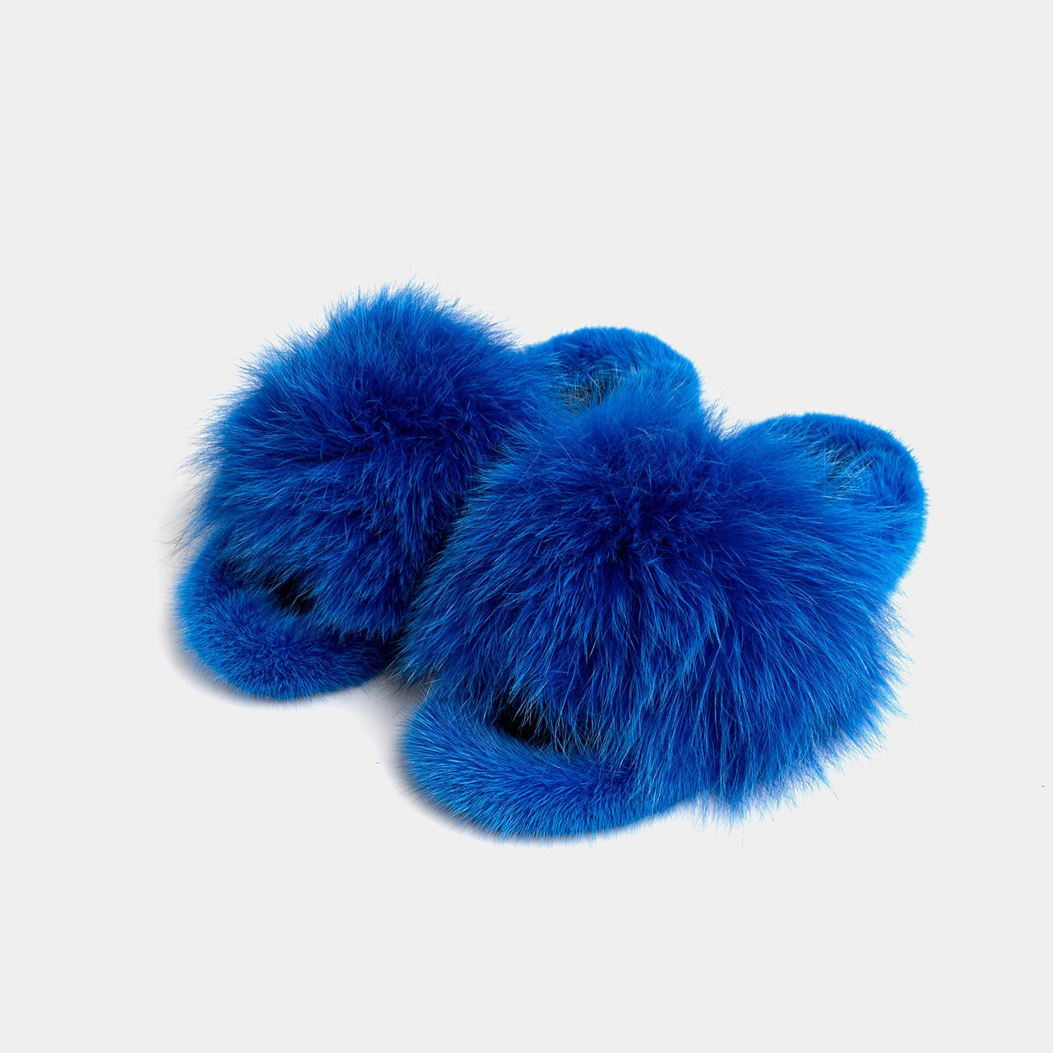 ASPEN - Slipper con Pelo di Visone & Volpe Blu