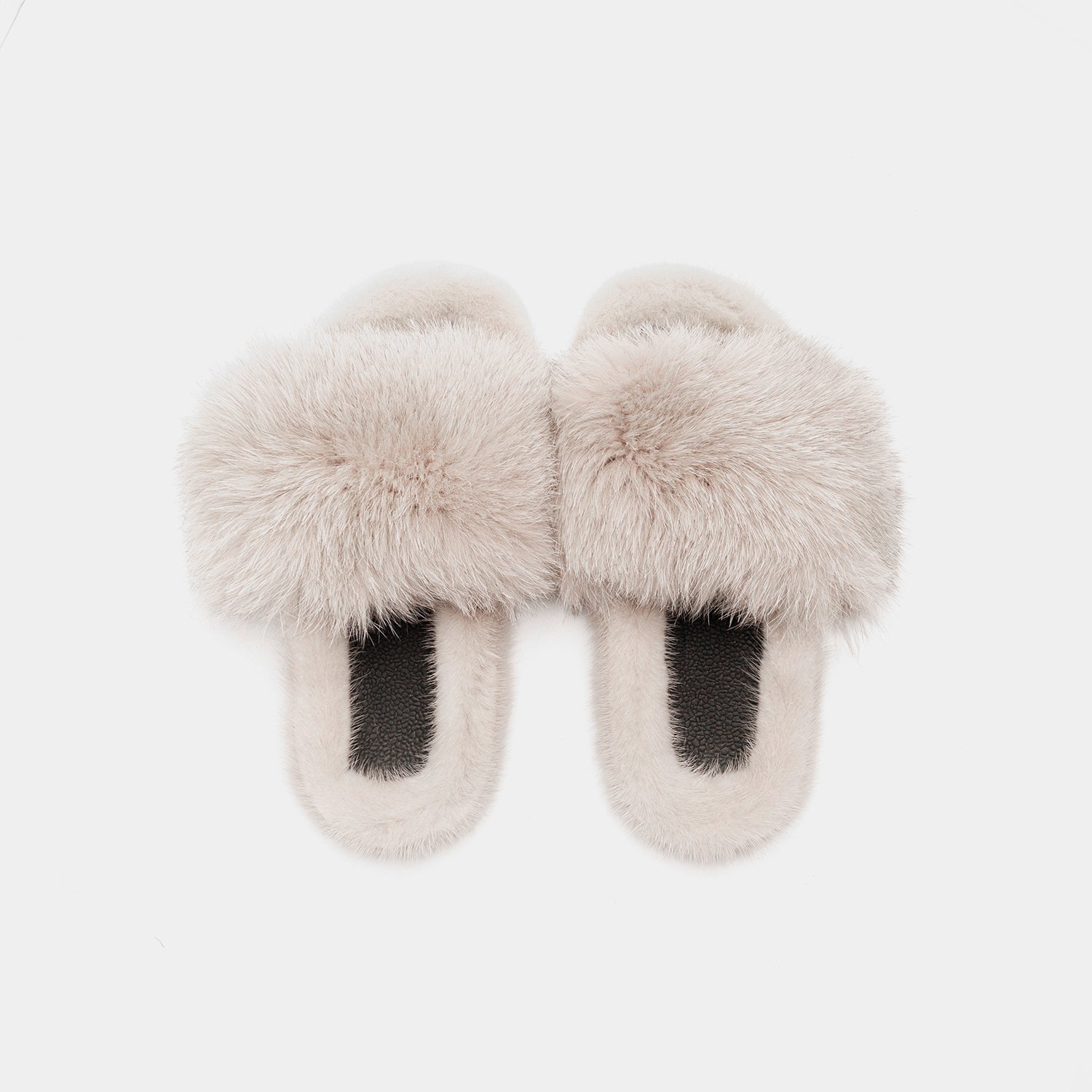 ASPEN - Slipper con Pelo di Visone & Volpe Fango