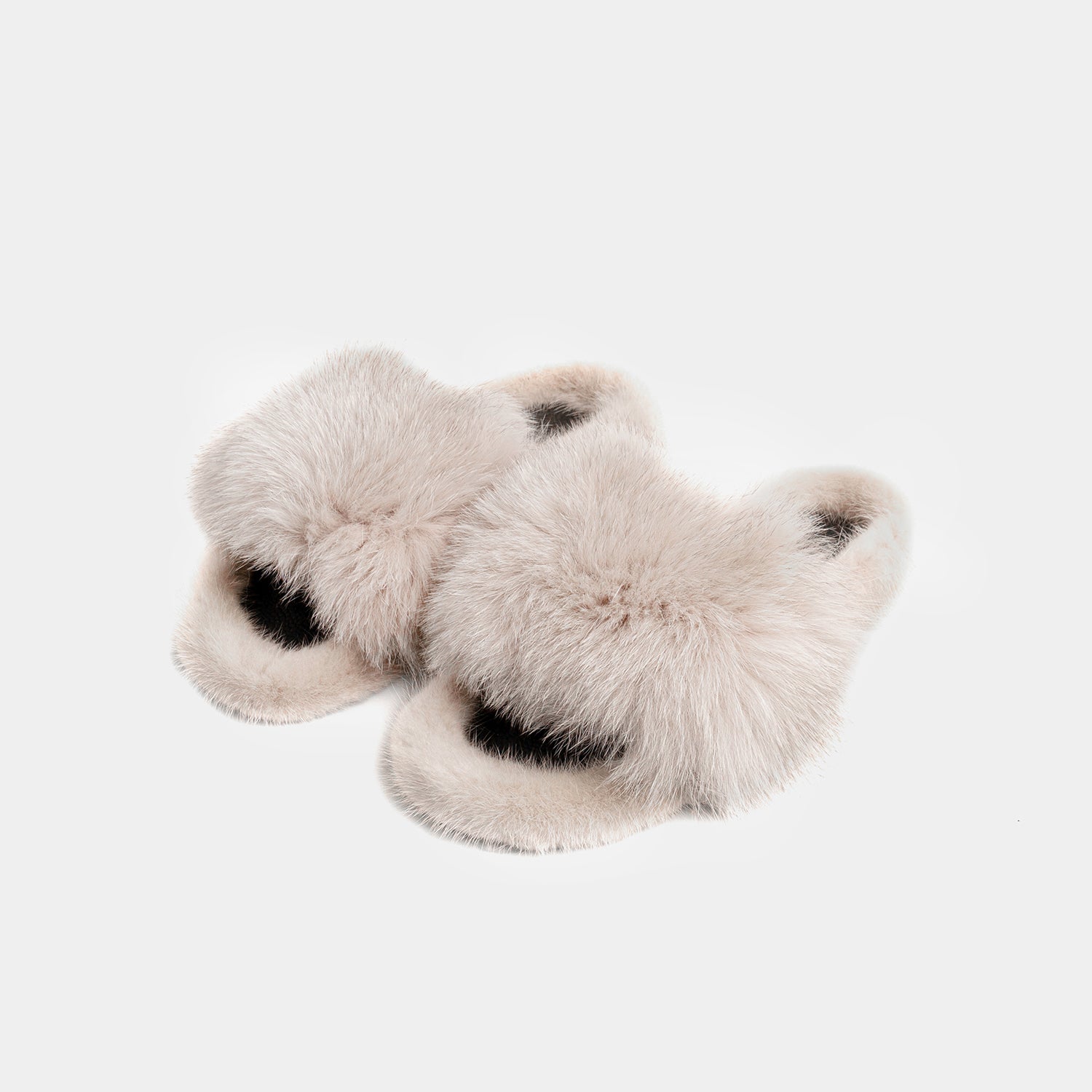 ASPEN - Slipper con Pelo di Visone & Volpe Fango