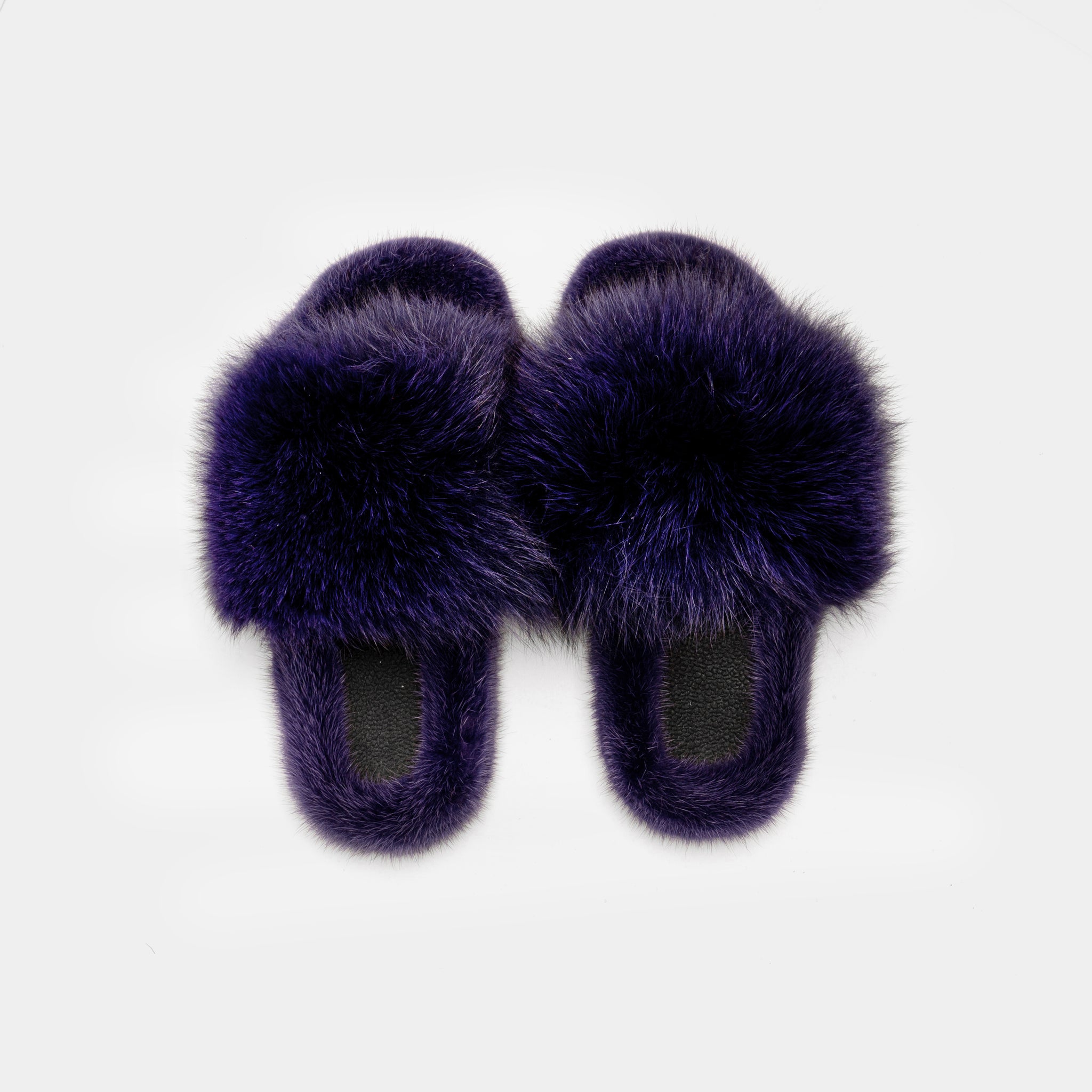 ASPEN - Slipper con Pelo di Visone & Volpe Viola