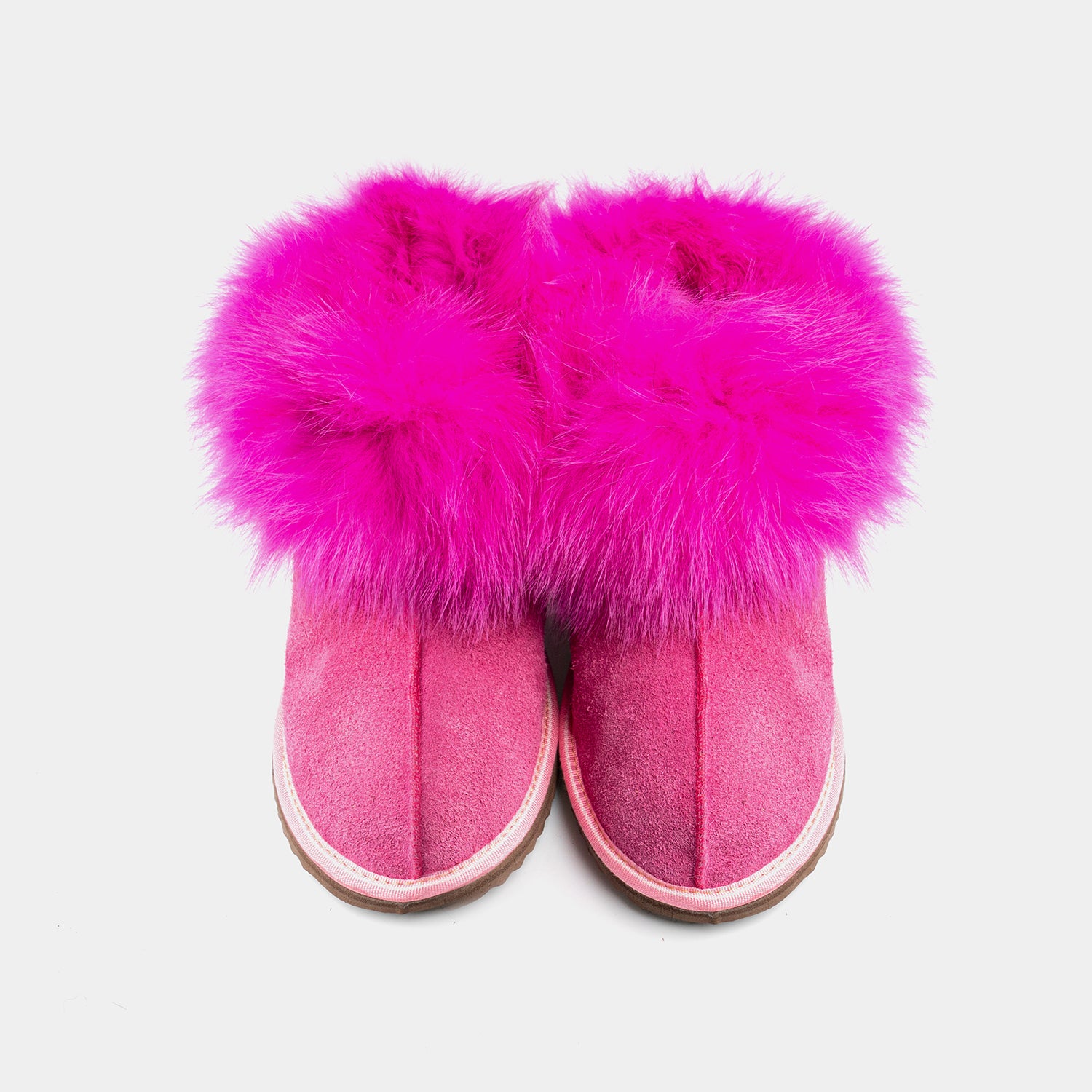 Monterosa - Suede Ankle Boot with Sheepskin and Fuchsia Fox