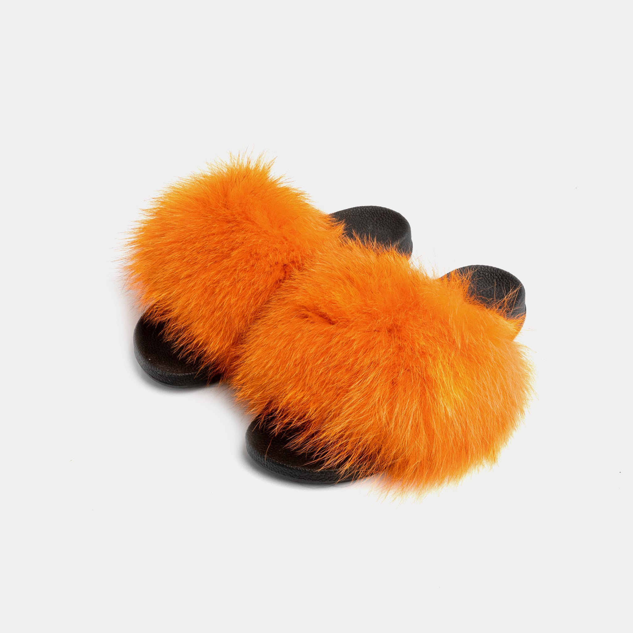 St. Moritz - Orange Fox Fur Slipper