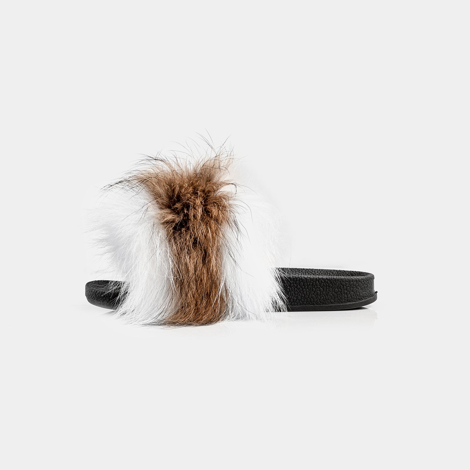 ST. MORITZ - Slipper with White and Brown Fox Fur