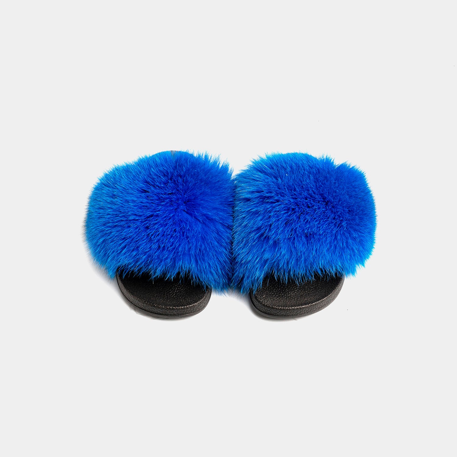 St. Moritz - Slipper Con Pelo Di Volpe Blu