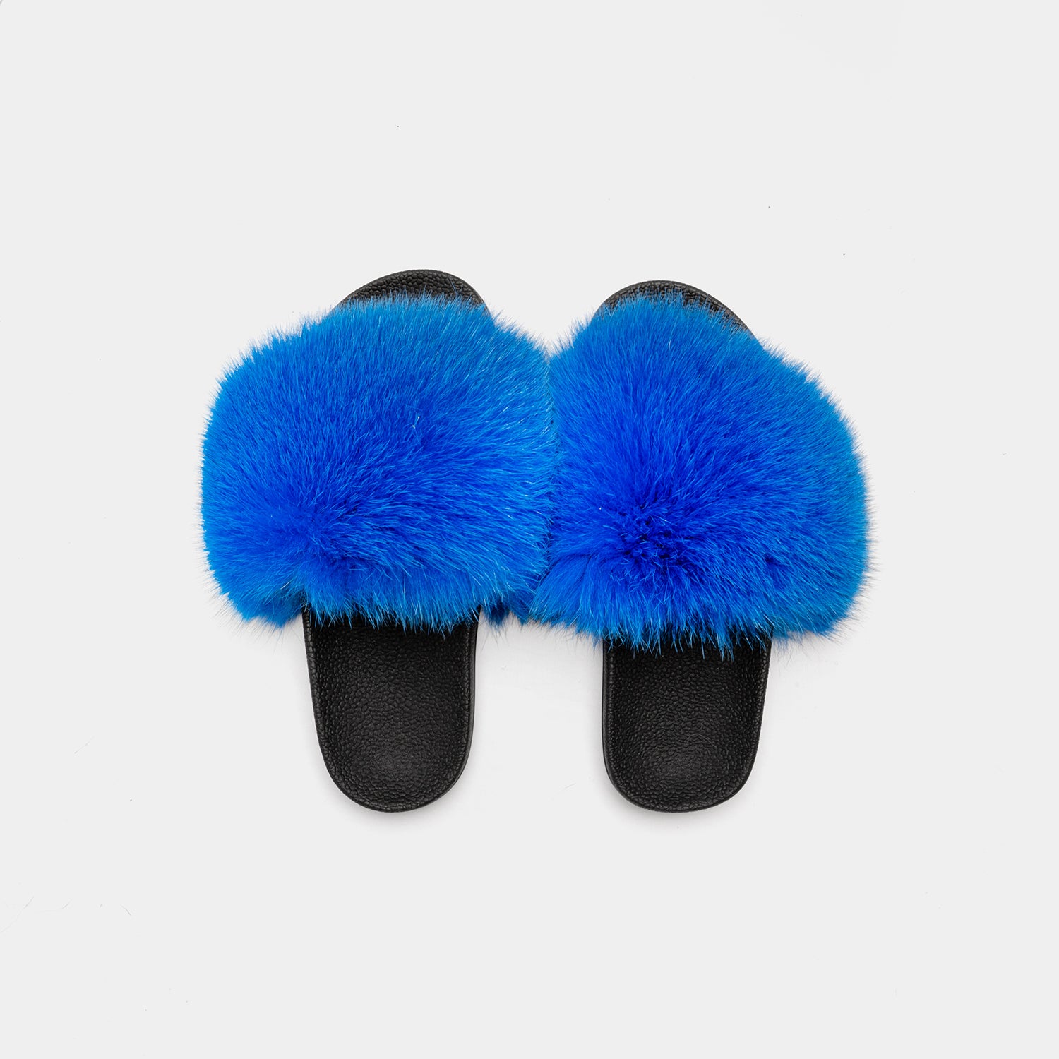 St. Moritz - Slipper Con Pelo Di Volpe Blu