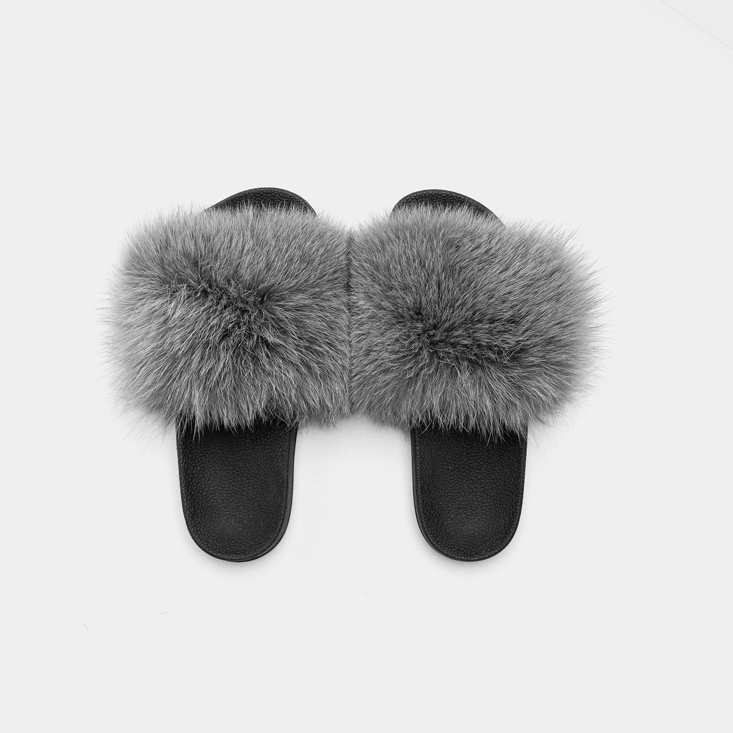 St. Moritz - Gray Fox Fur Slipper