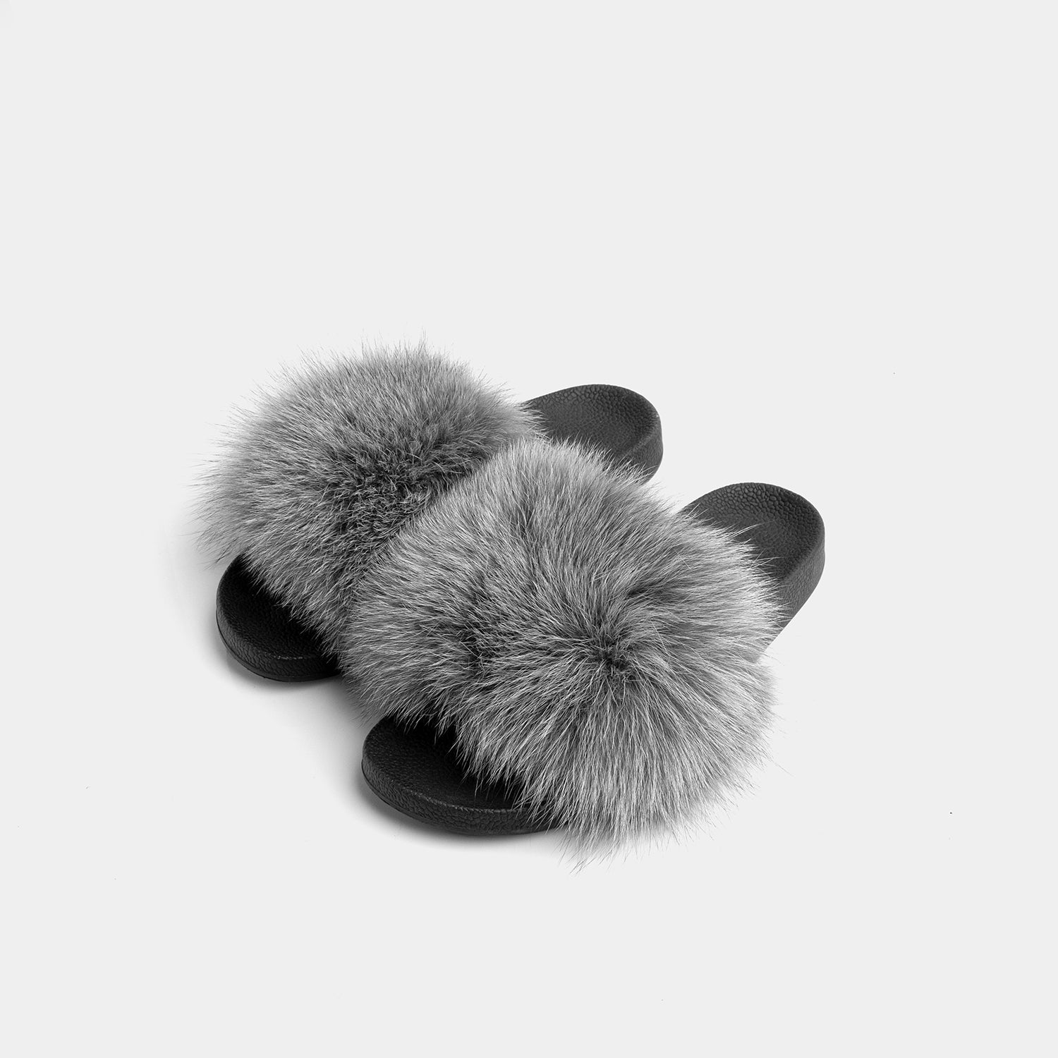 St. Moritz - Gray Fox Fur Slipper