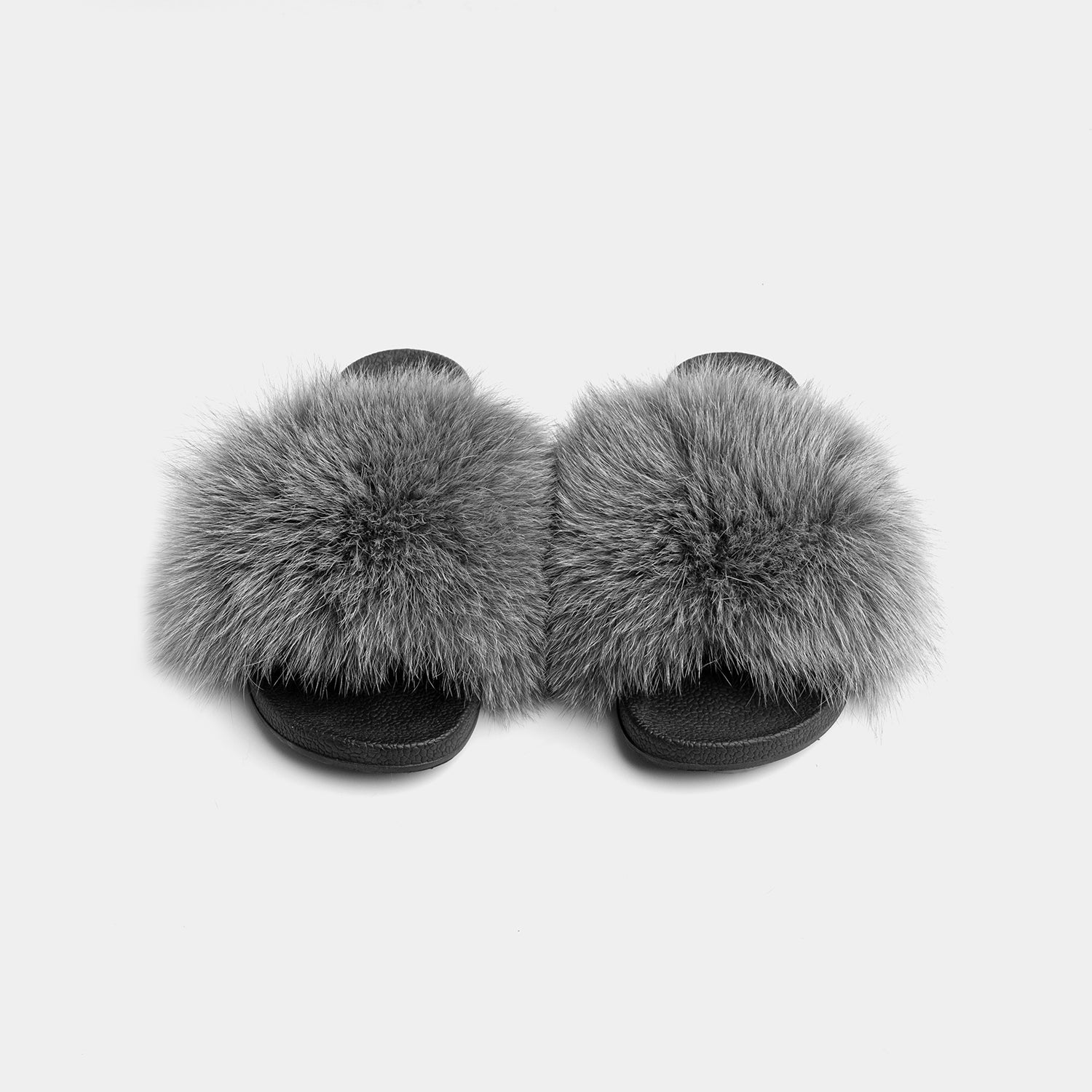 St. Moritz - Gray Fox Fur Slipper