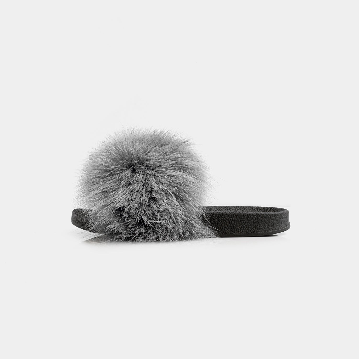 St. Moritz - Gray Fox Fur Slipper