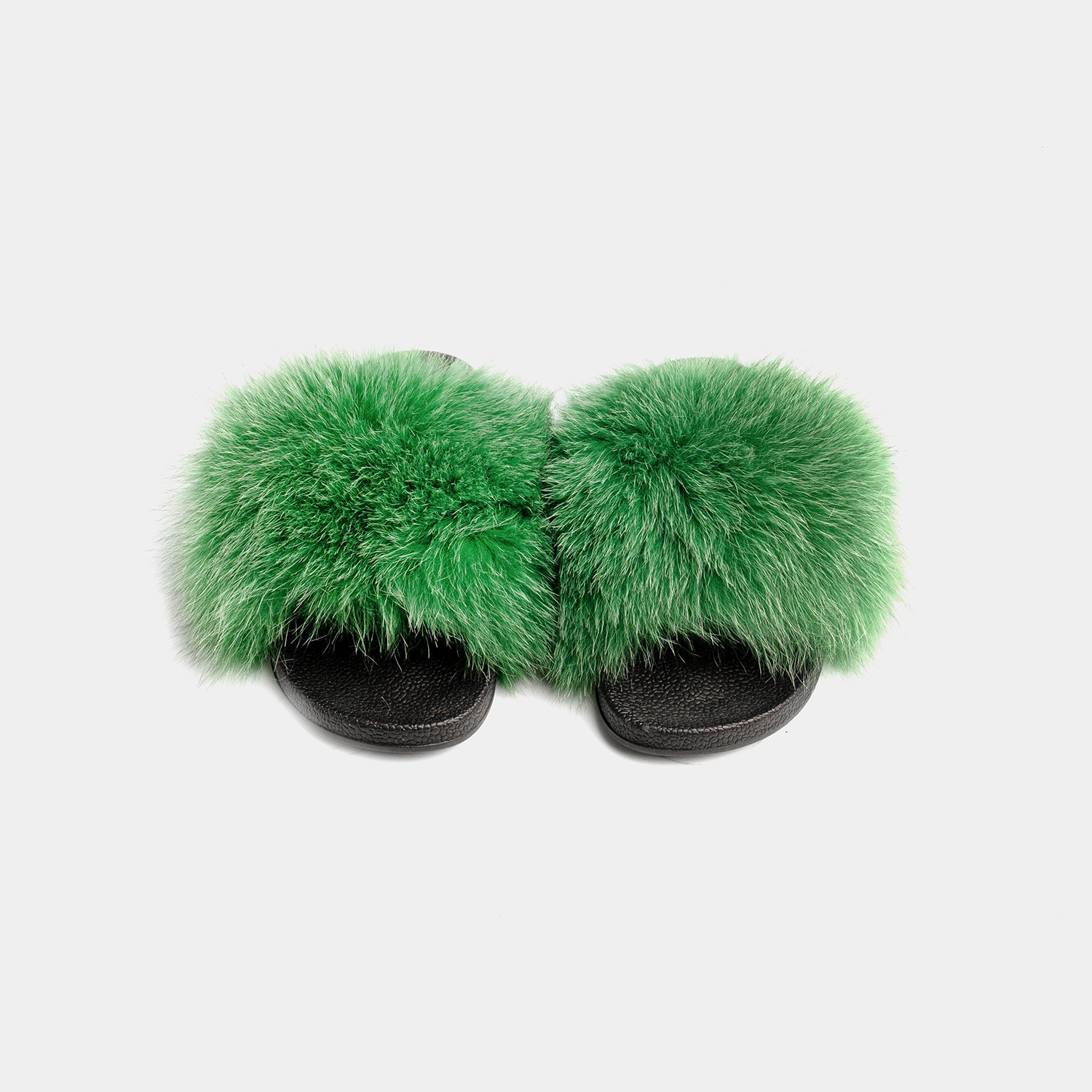 St. Moritz - Green Fox Fur Slipper